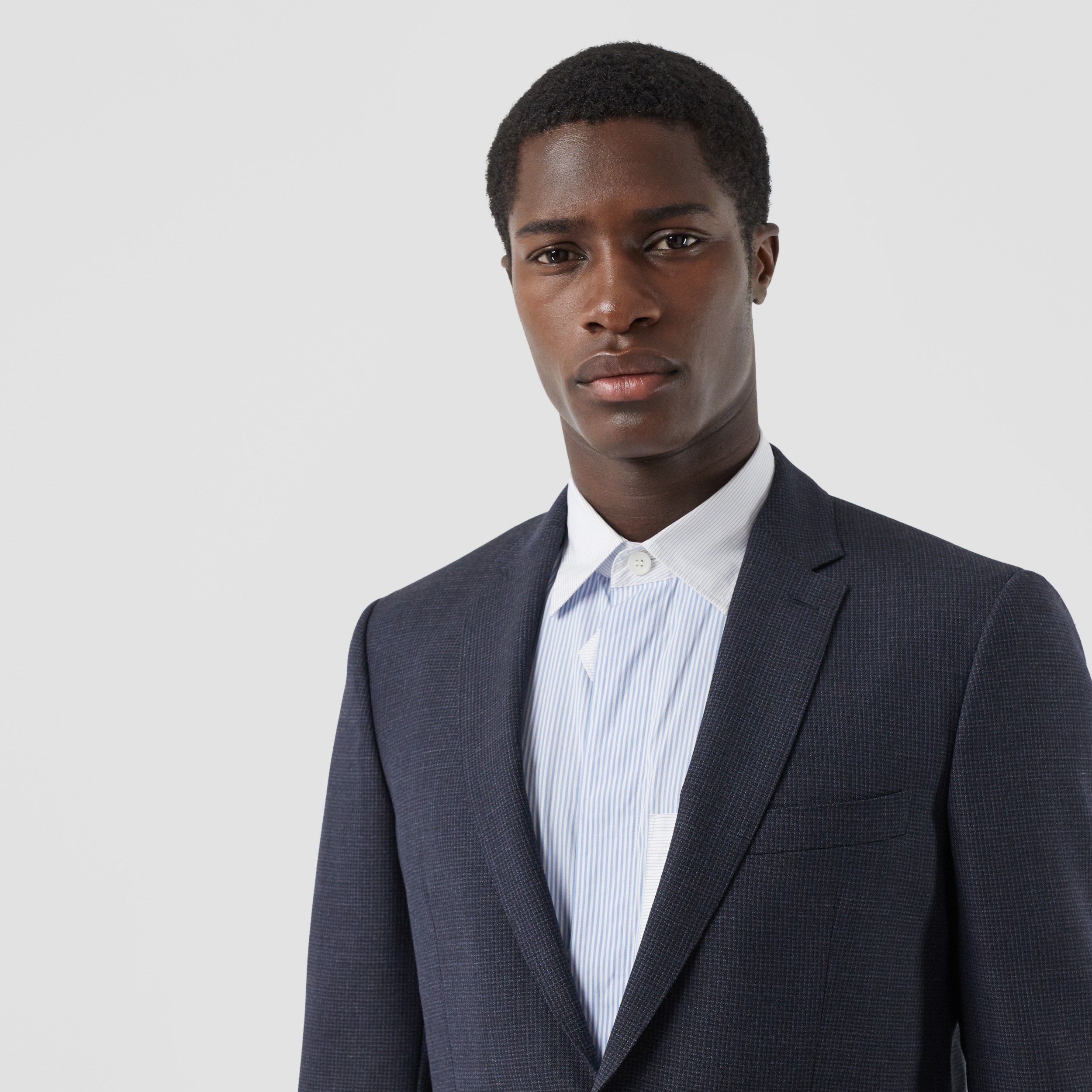 Slim Fit Wool Suit in Navy Men Burberry United States