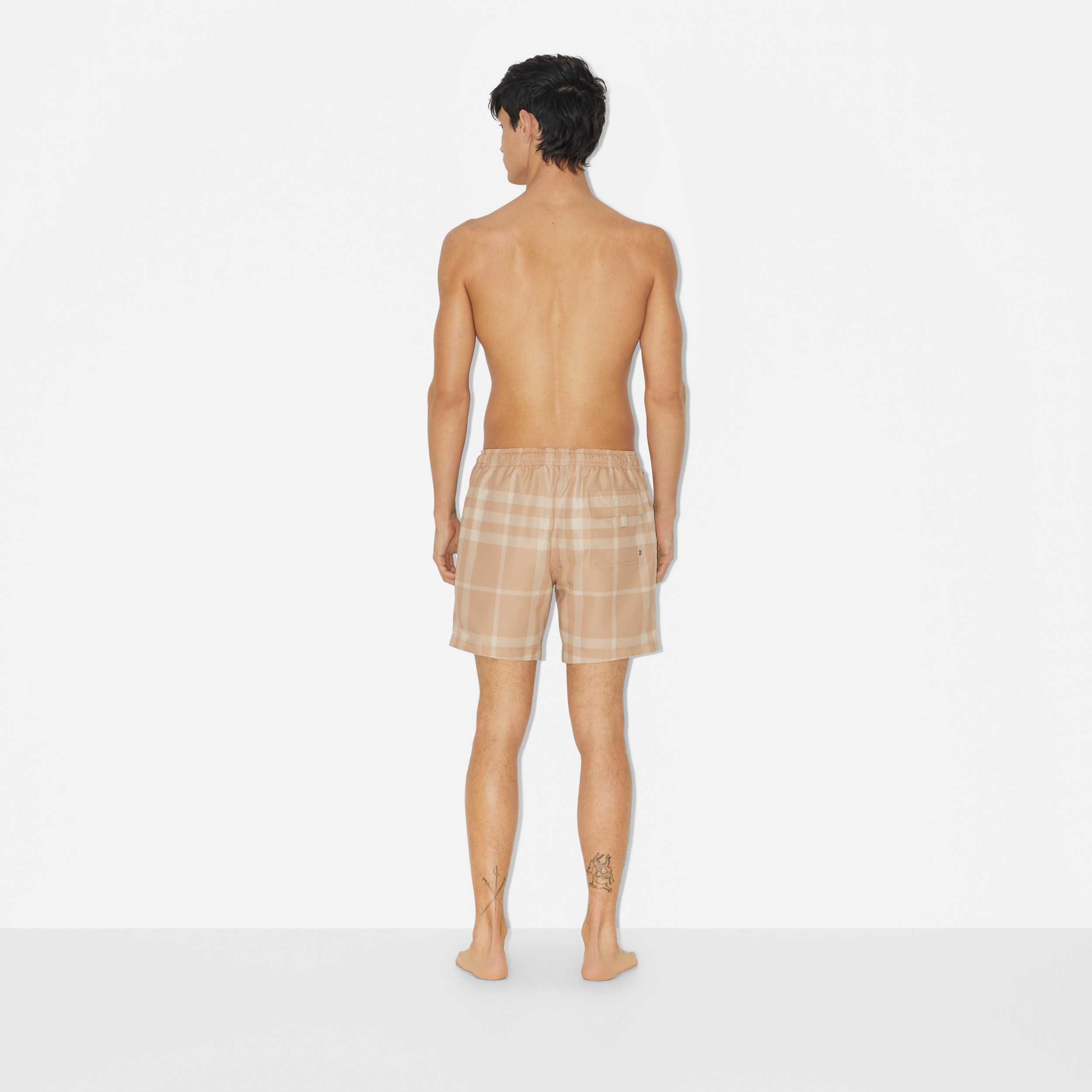 Check Drawcord Swim Shorts in Soft Fawn - Men | Burberry® Official - 4