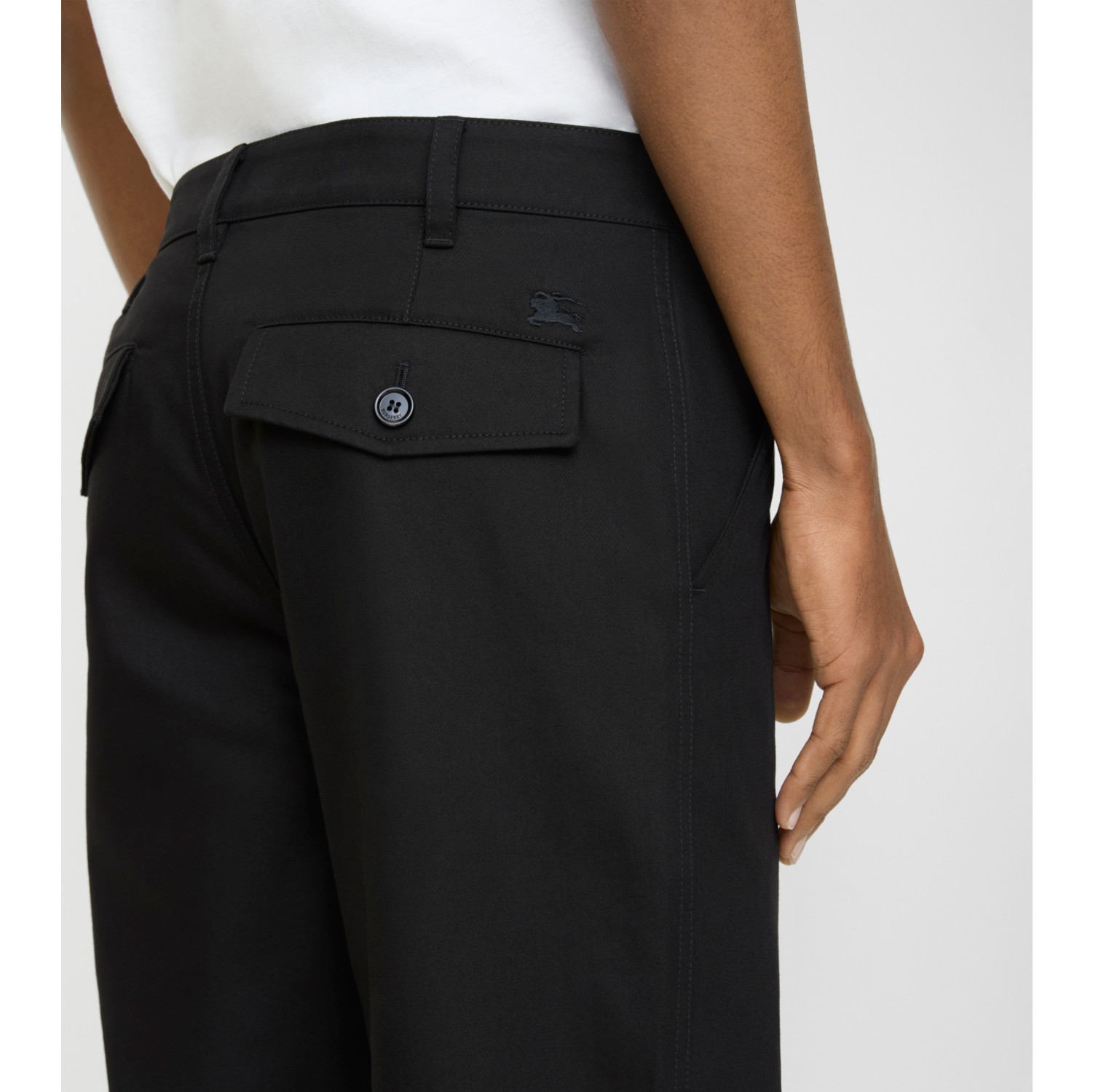 Cotton Twill Chinos in Black - Men | Burberry® Official