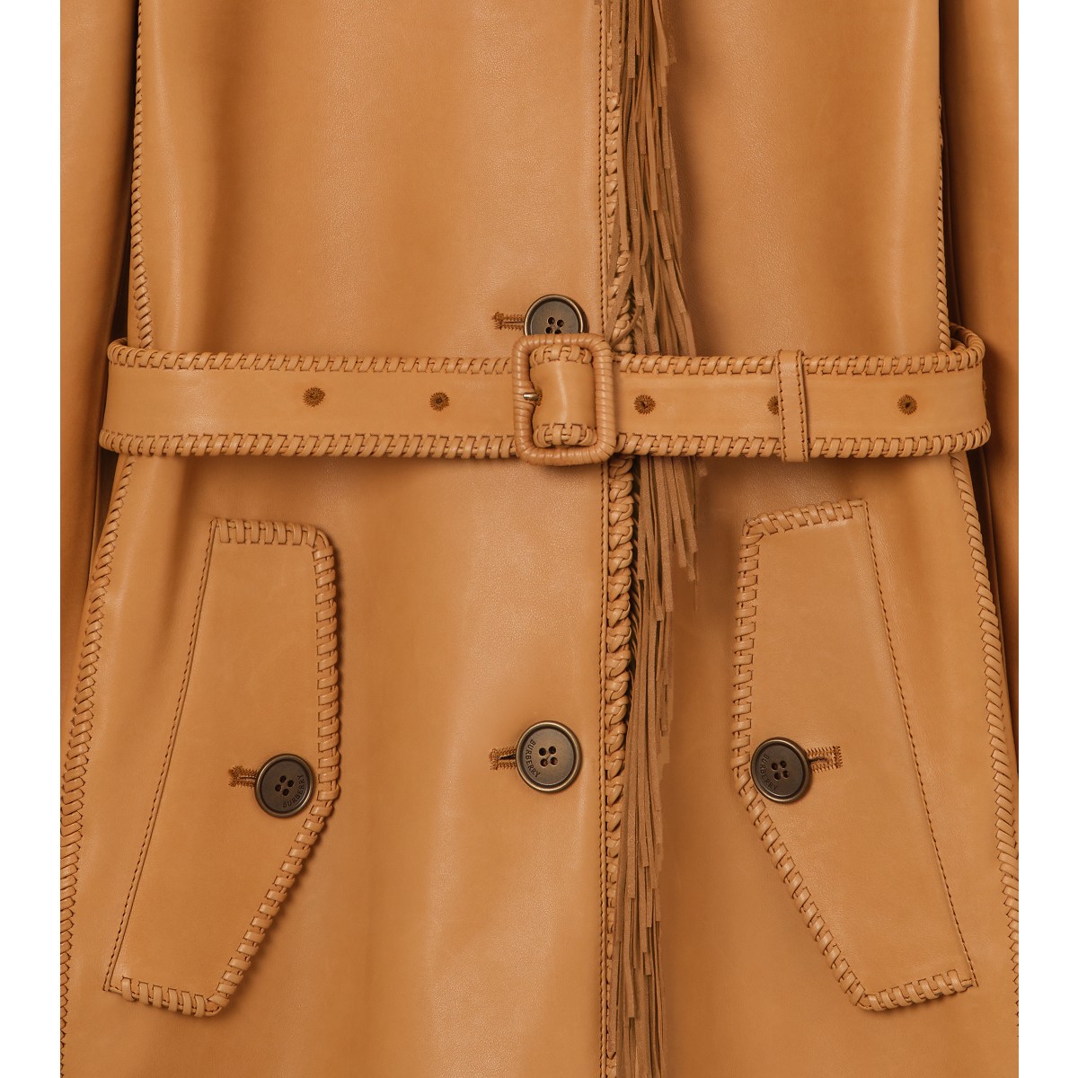  Fringed Leather Car Coat