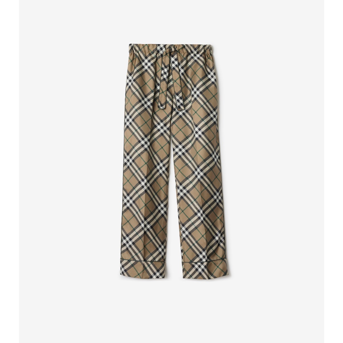  Check Silk Pyjama Trousers