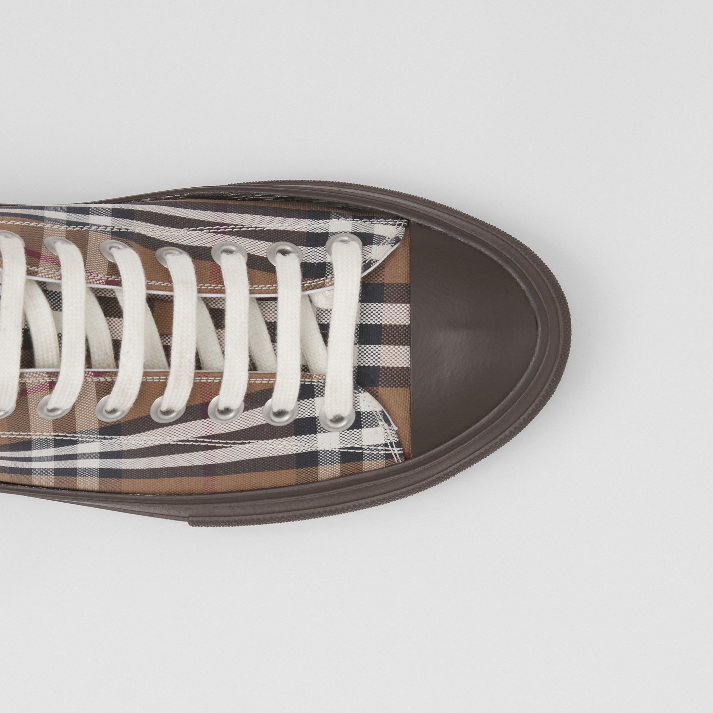 Vintage Check Cotton Sneakers in Birch Brown - Men | Burberry® Official - 2