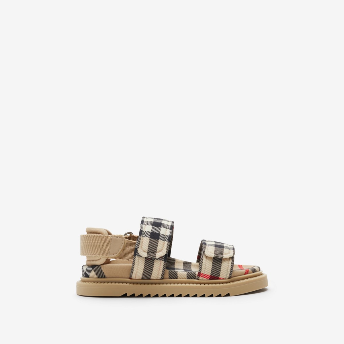Burberry Childrens Check Sandals In Archive Beige