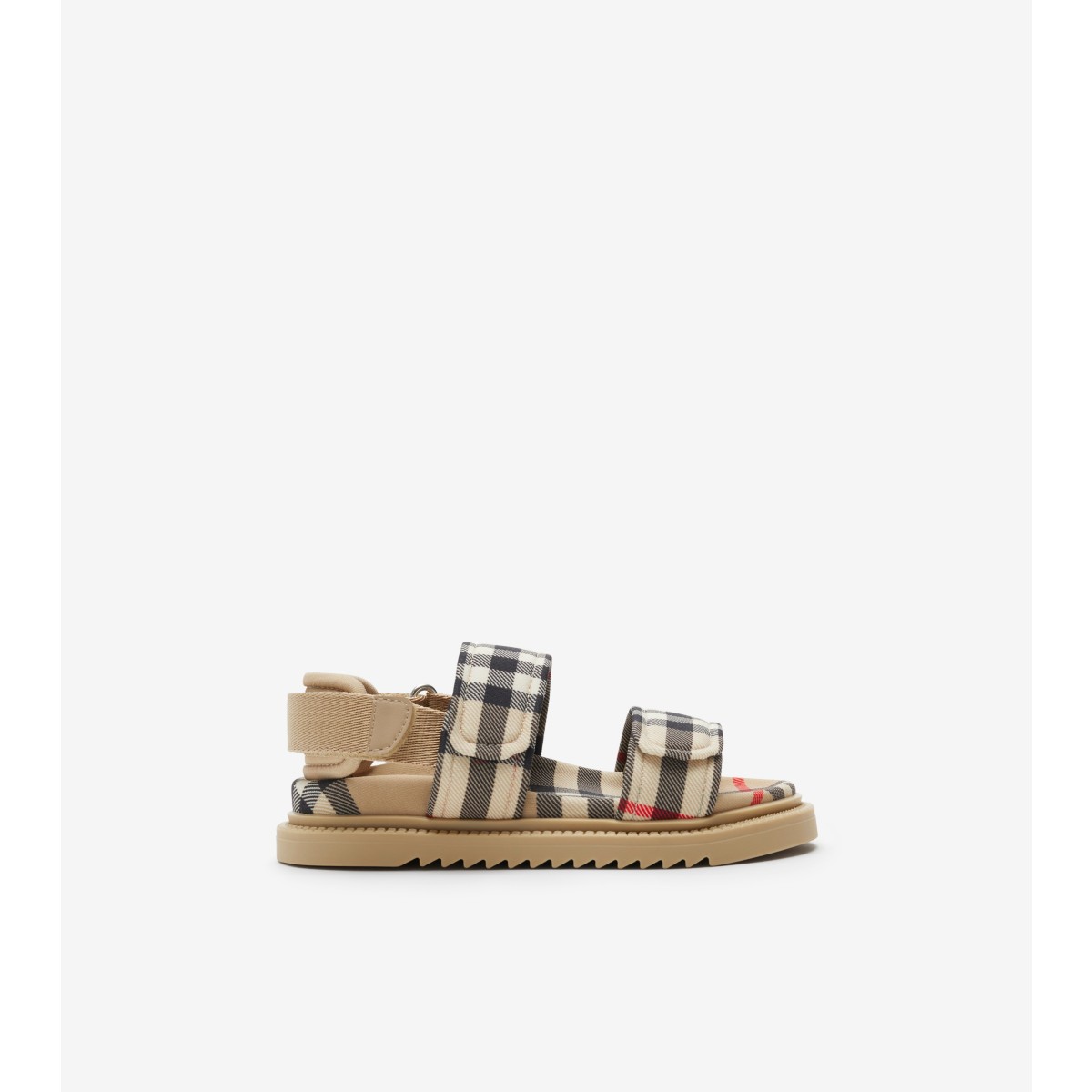 Burberry Childrens Check Sandals In Archive Beige