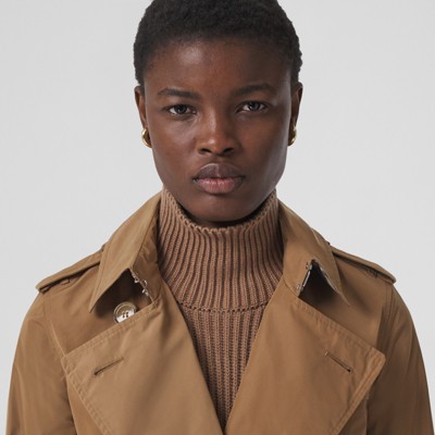 Detachable Hood Taffeta Kensington Trench Coat in Camel - Women | Burberry®  Official