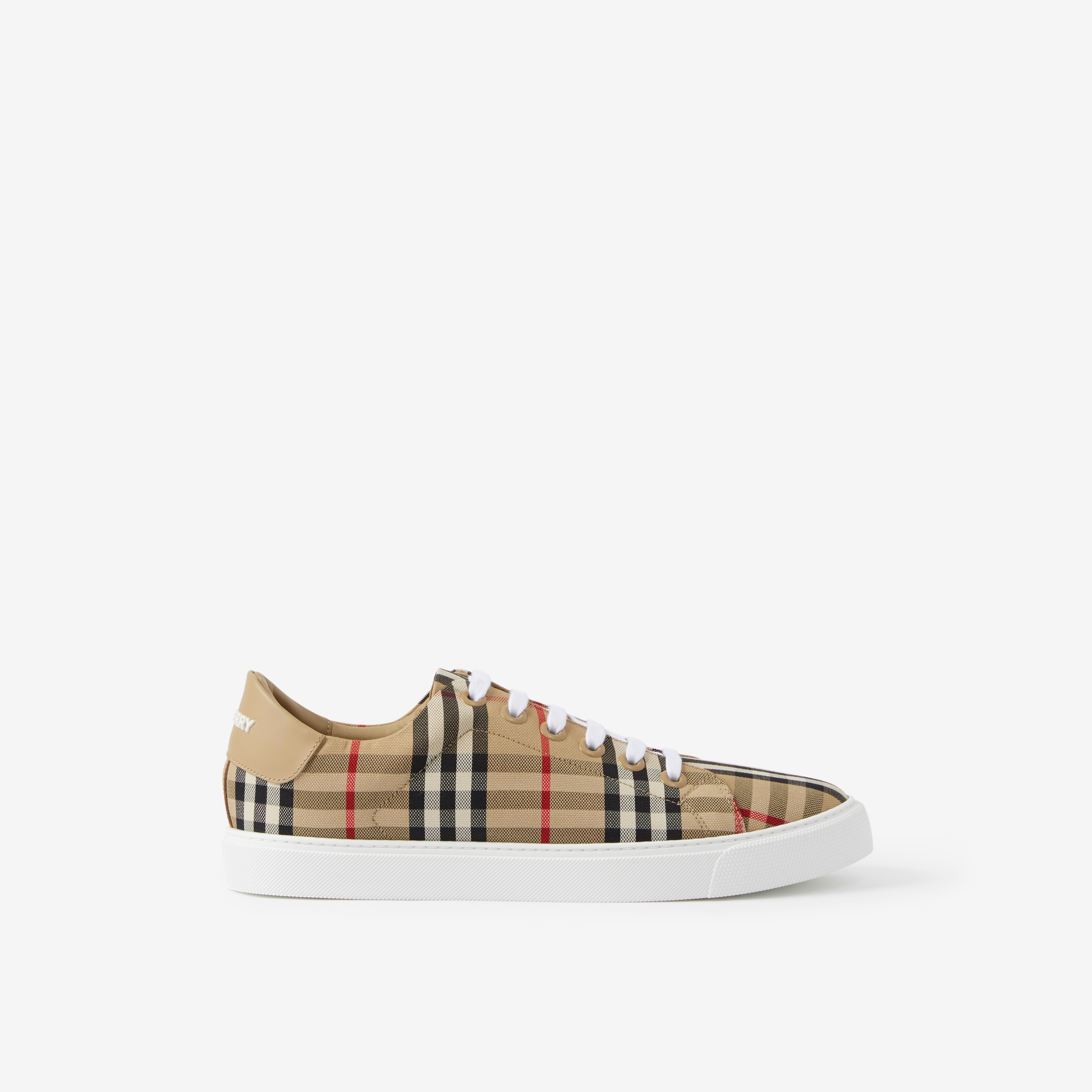 Vintage Check and Leather Sneakers in Archive Beige - Women | Burberry®  Official