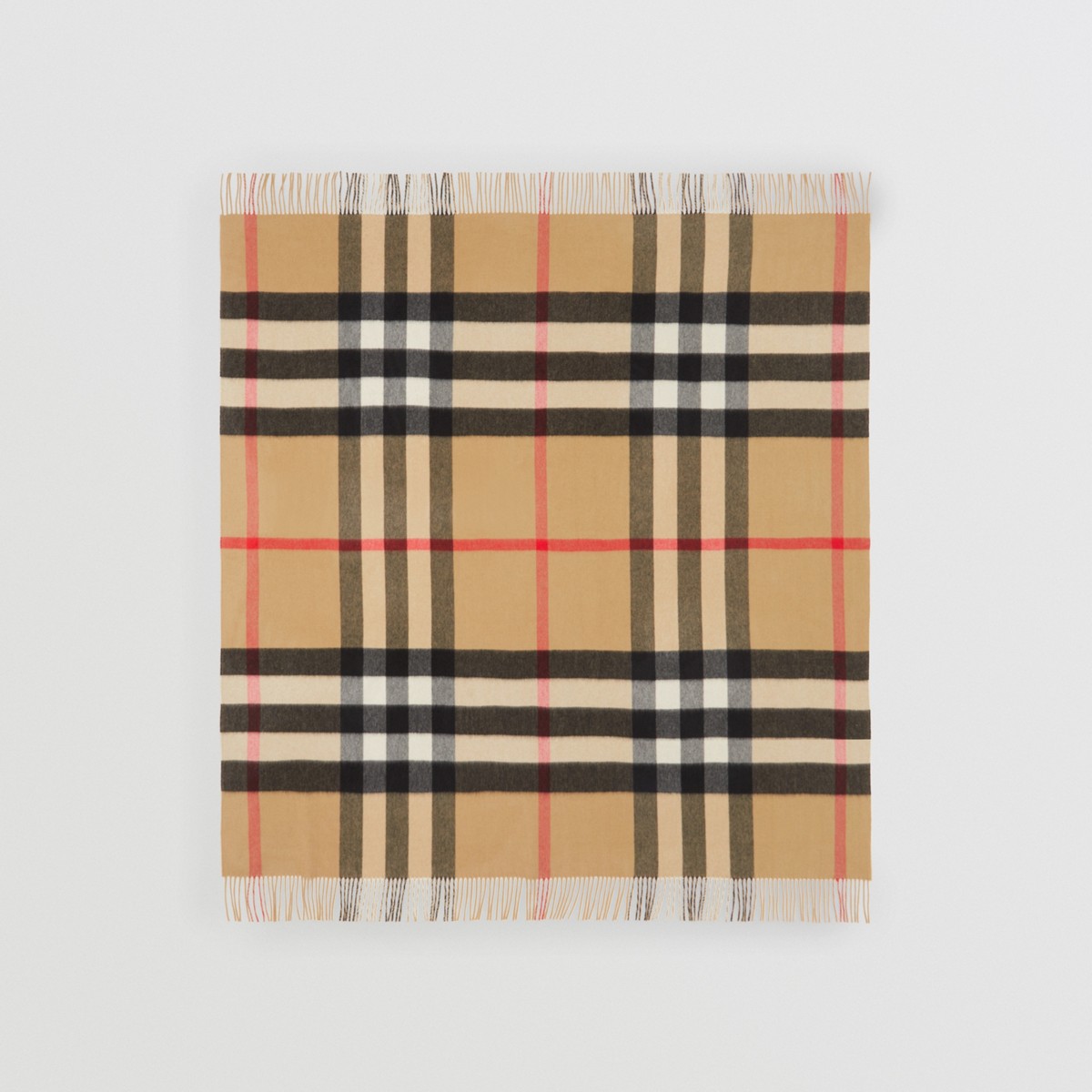 Burberry Exaggerated Check Cashmere Blanket In Archive Beige