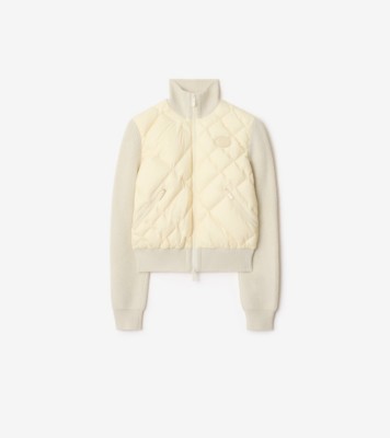 チェックステッチ ナイロン＆ウール ジャケット (セラミックホワイト