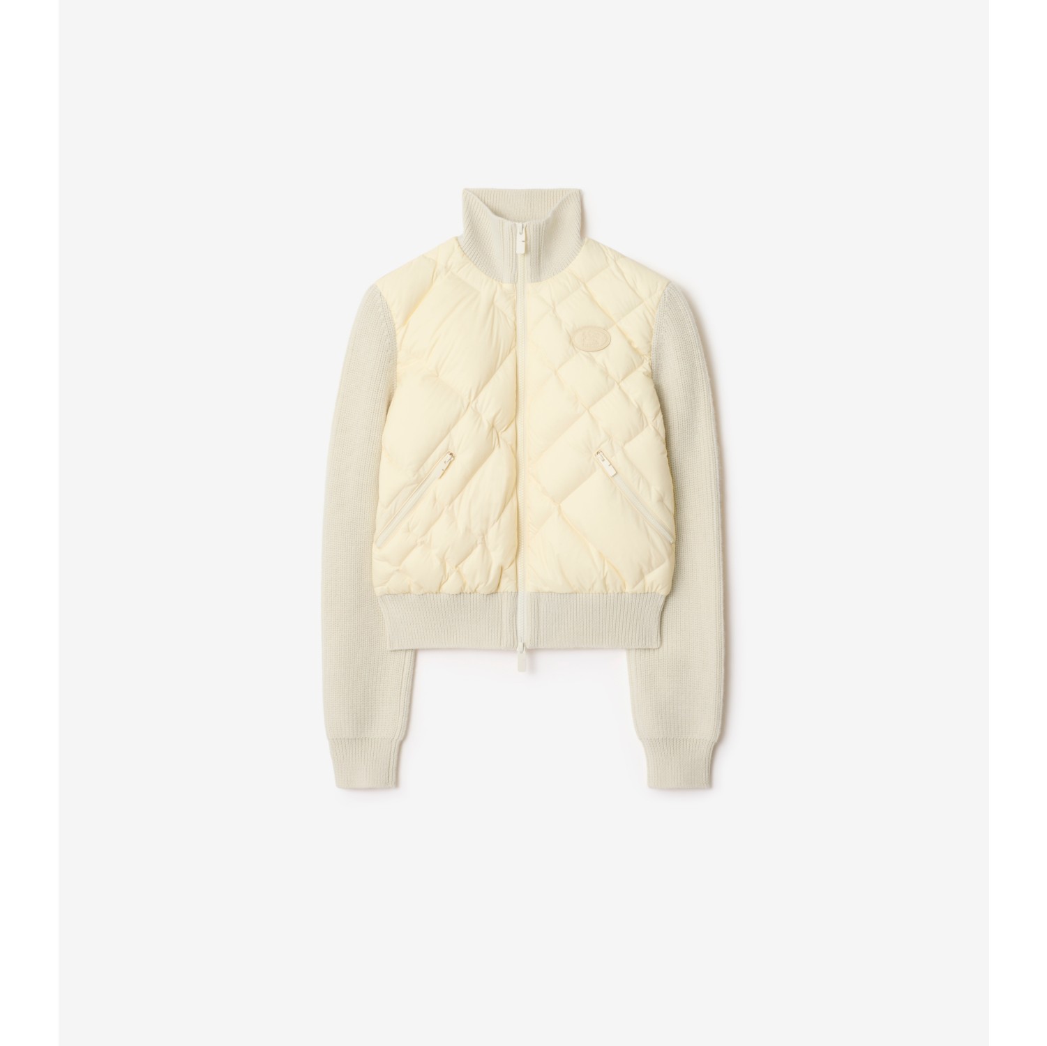 Check-stitch Nylon and Wool Jacket
