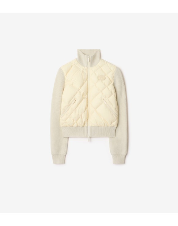 Check-stitch Nylon and Wool Jacket