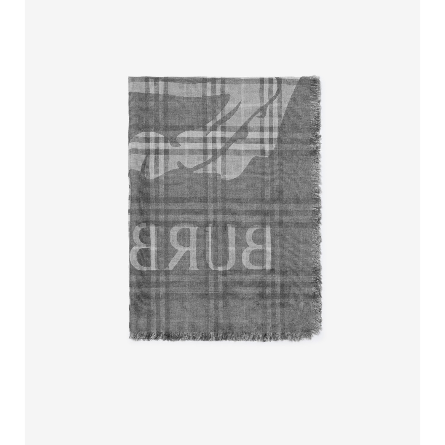 Wide EKD Check Wool Silk Scarf