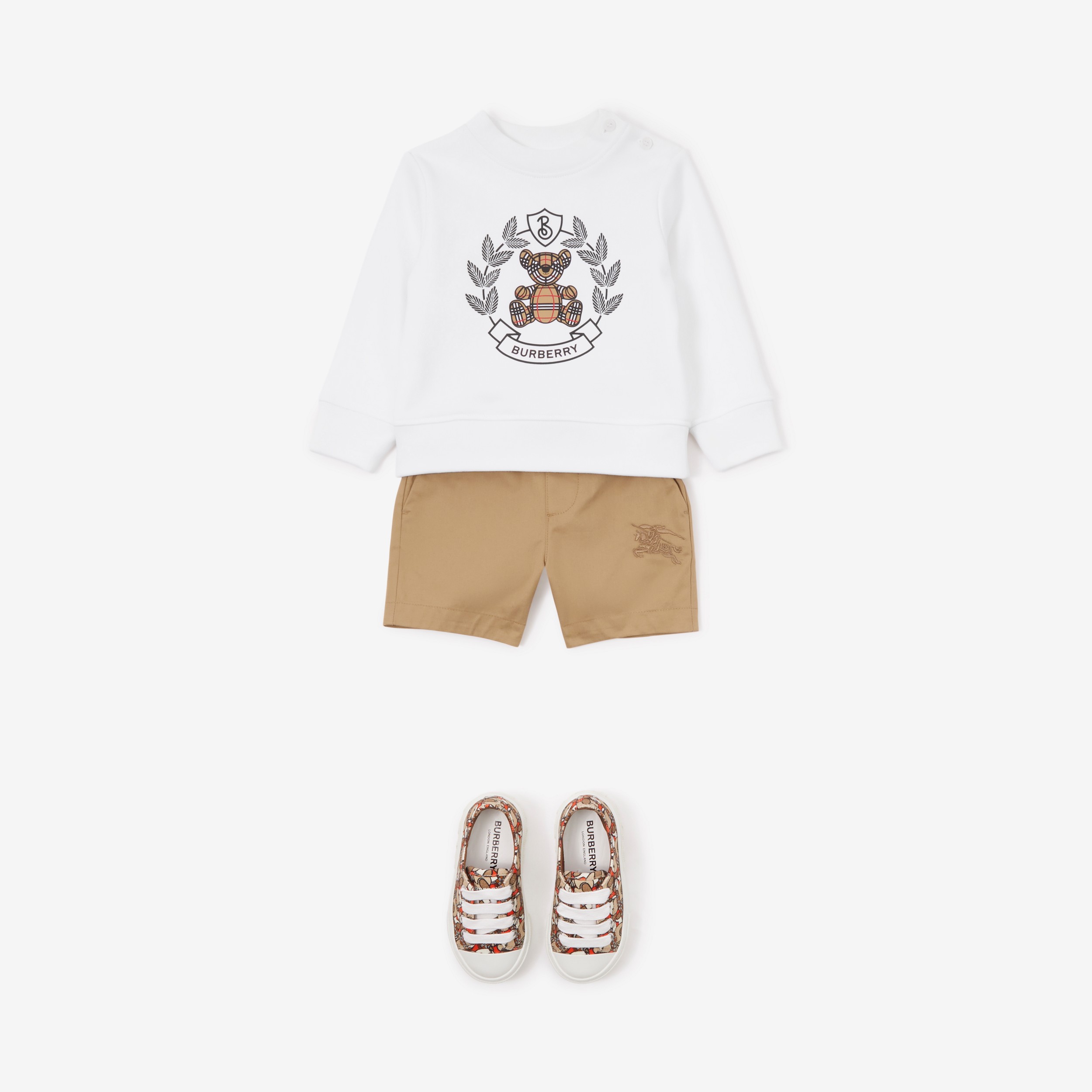 Chino-Shorts aus Baumwolltwill mit EKD-Motiv (Vintage-beige) - Kinder | Burberry® - 3