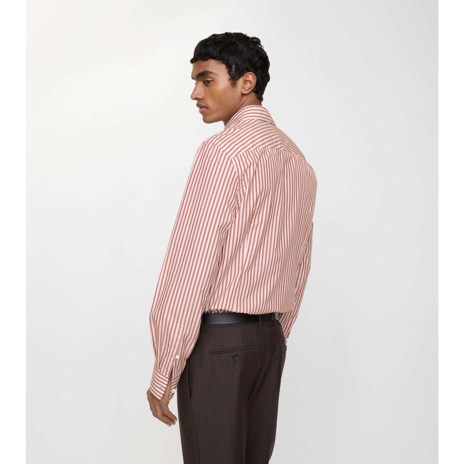 Slim Fit Striped Cotton Shirt in Cloudy white/terracotta - Men | Burberry® Official