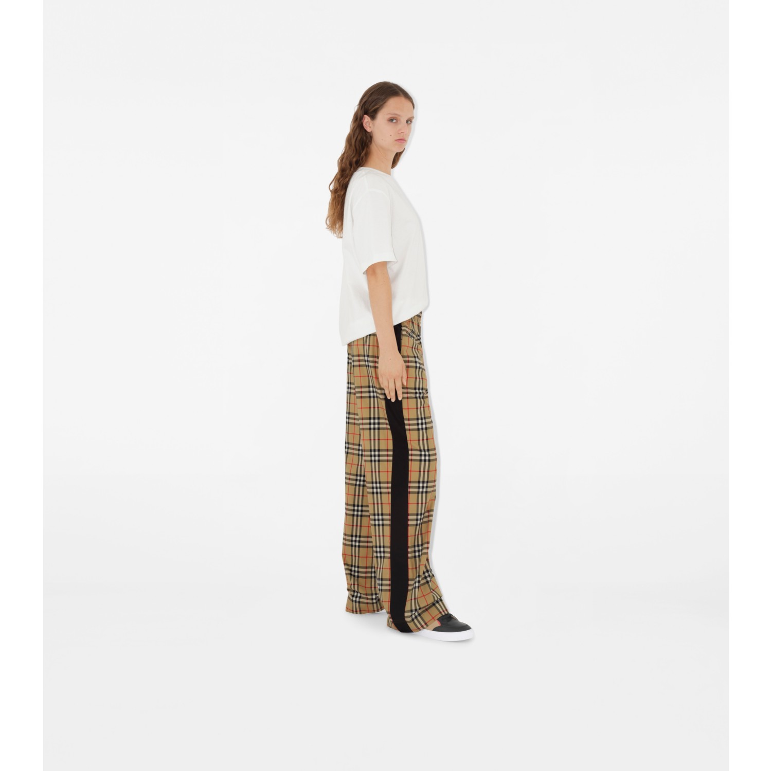 Check Cotton Trousers