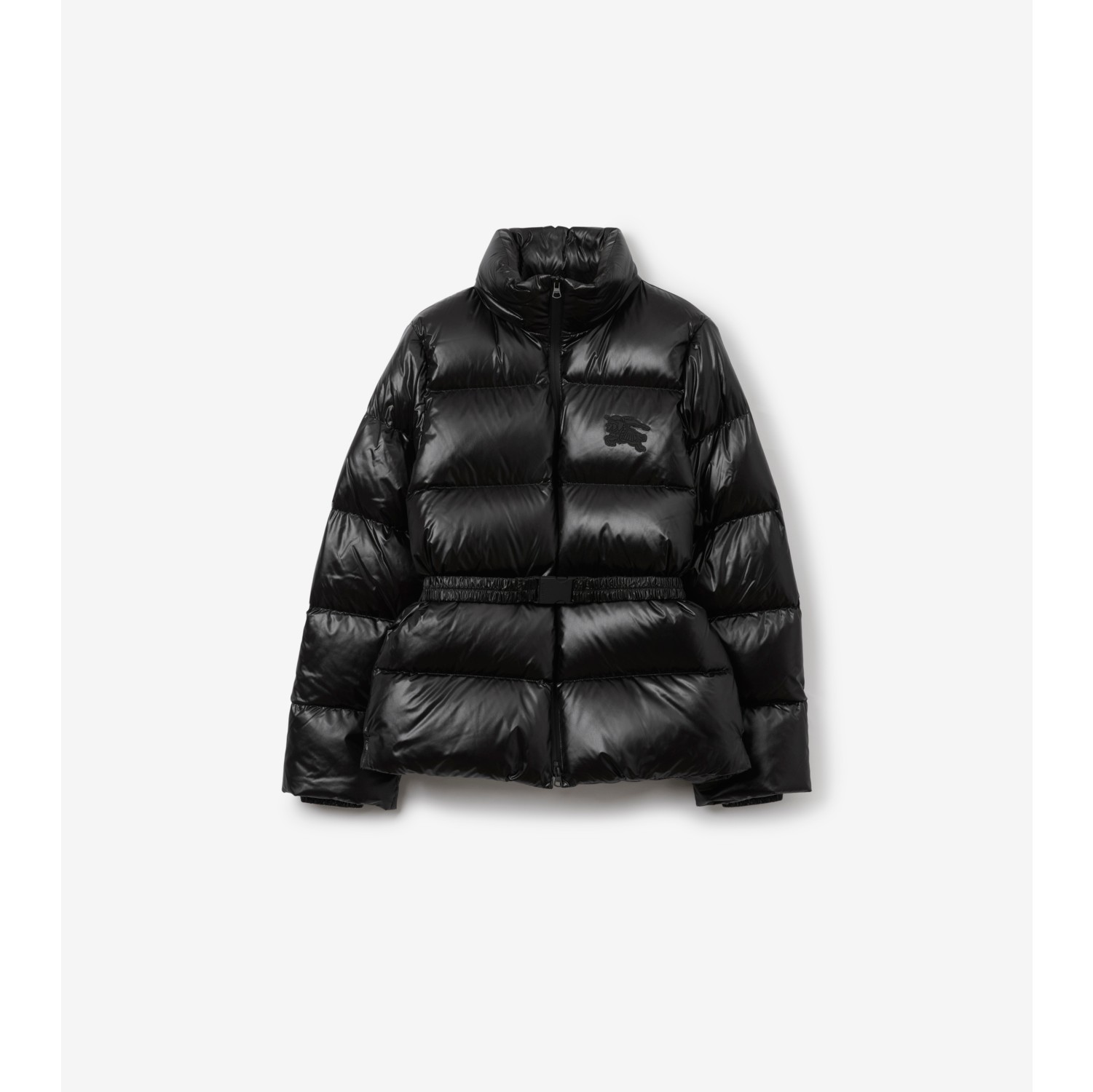 Nylon Puffer Jacket in Black - Women