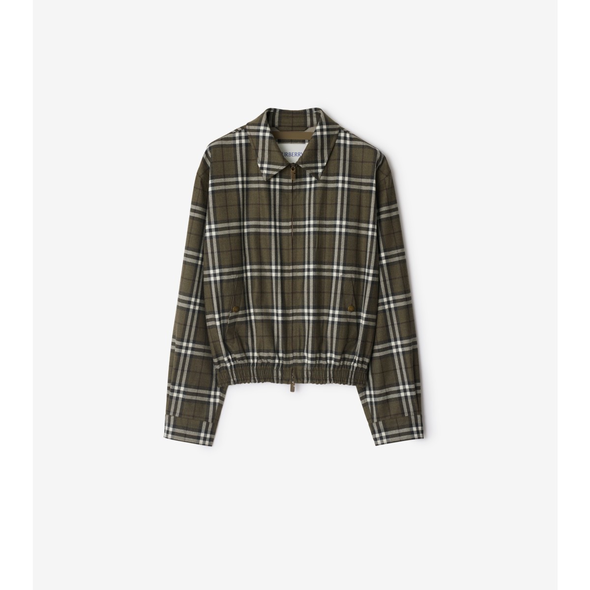 Burberry Check Bonded Wool Harrington Jacket