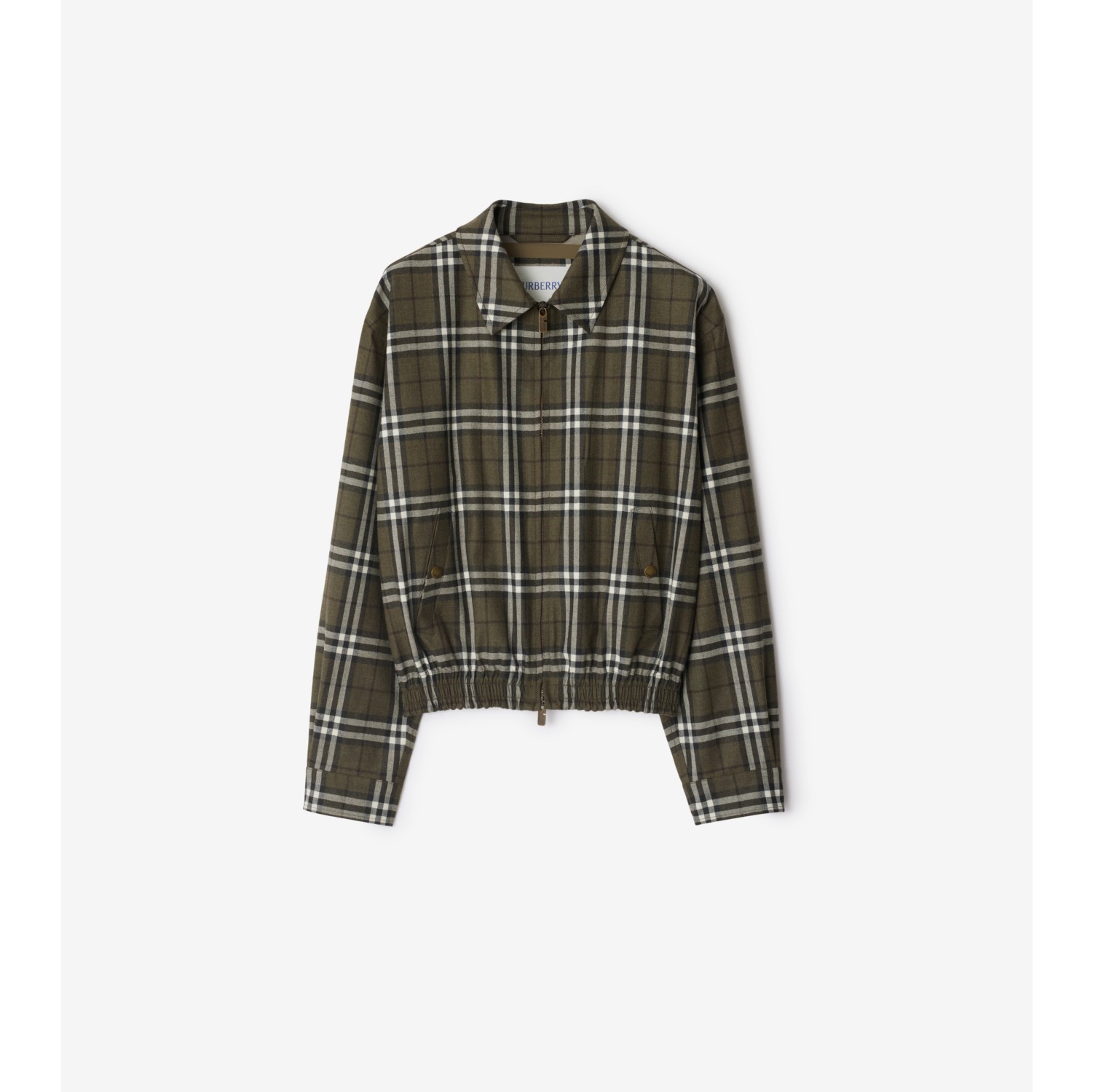Check Bonded Wool Harrington Jacket
