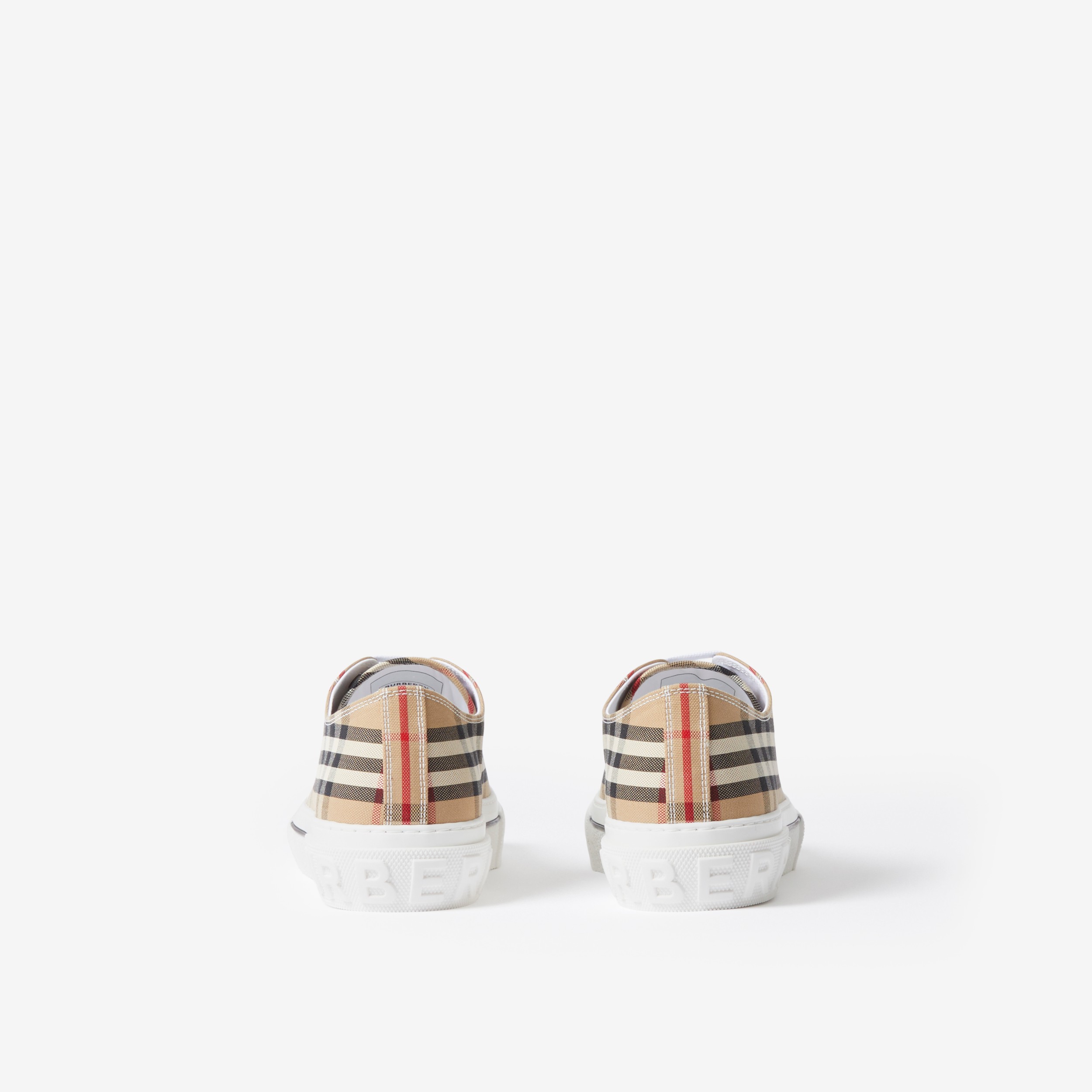 Check Cotton Sneakers in Archive Beige | Burberry® Official - 3