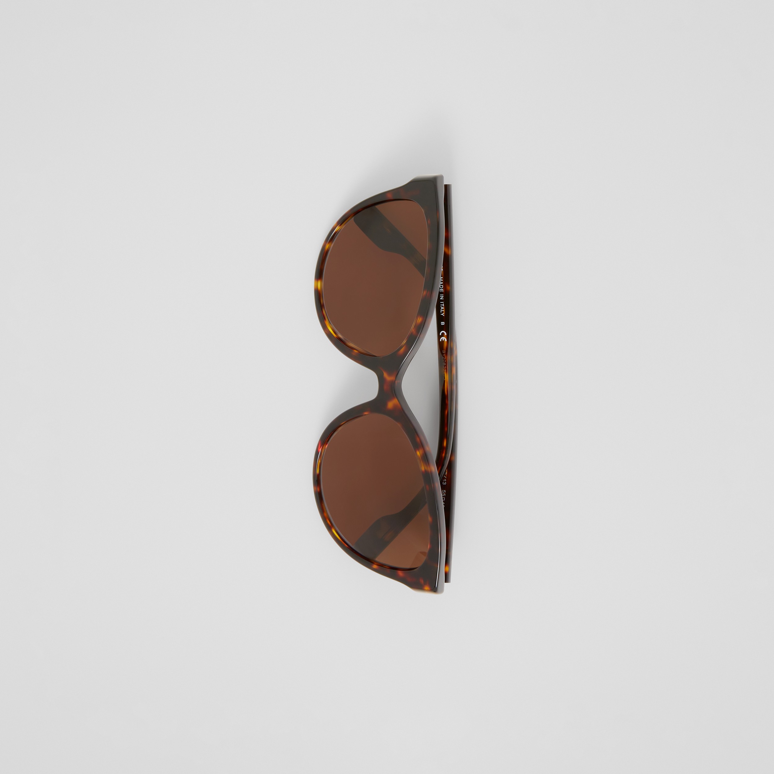 Monogram Motif Cat-eye Frame Sunglasses in Dark Tortoiseshell - Women | Burberry® Official - 4