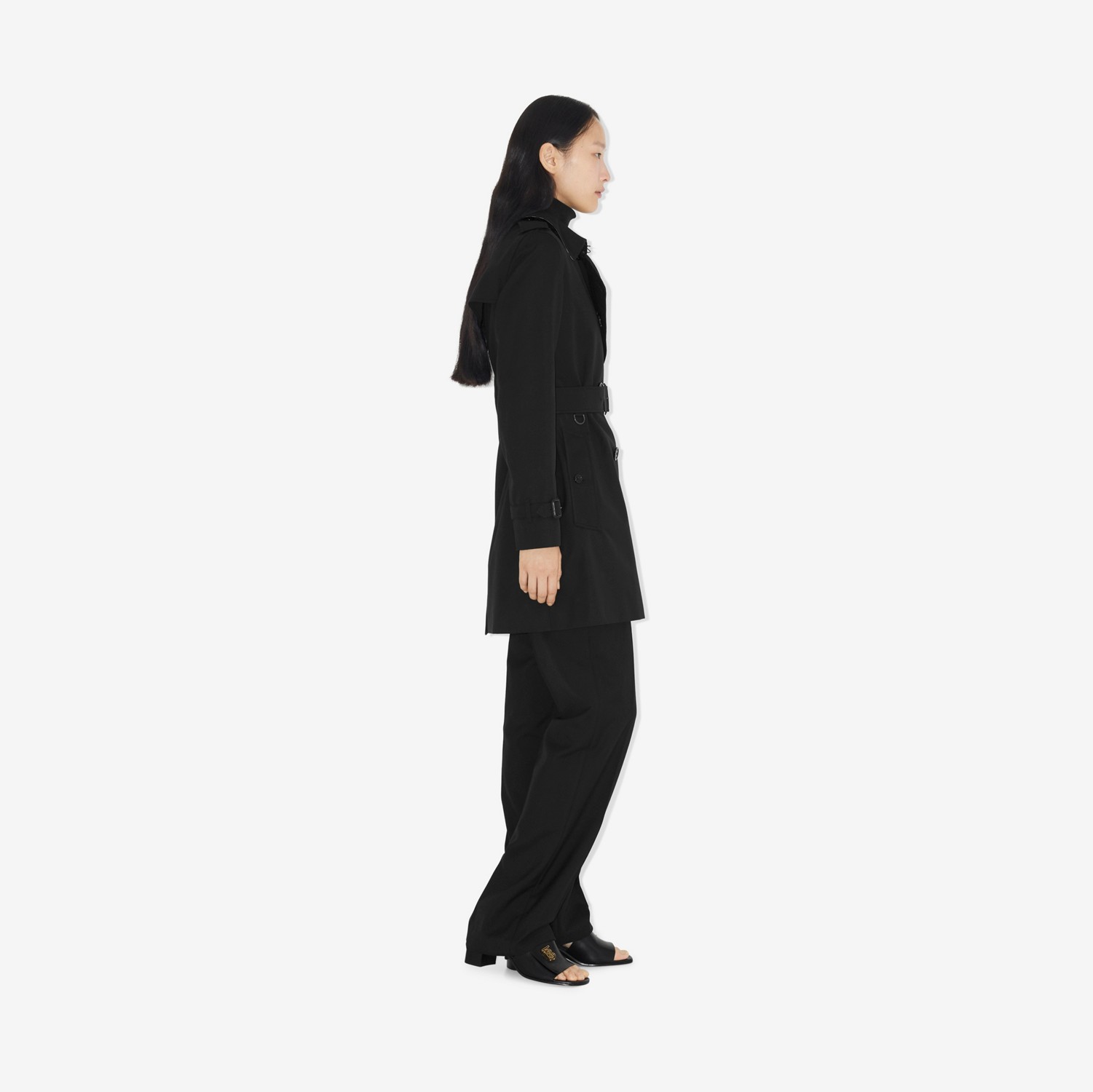 肯辛顿版型 – 短款 Heritage Trench 风衣 (黑色) - 女士 | Burberry® 博柏利官网