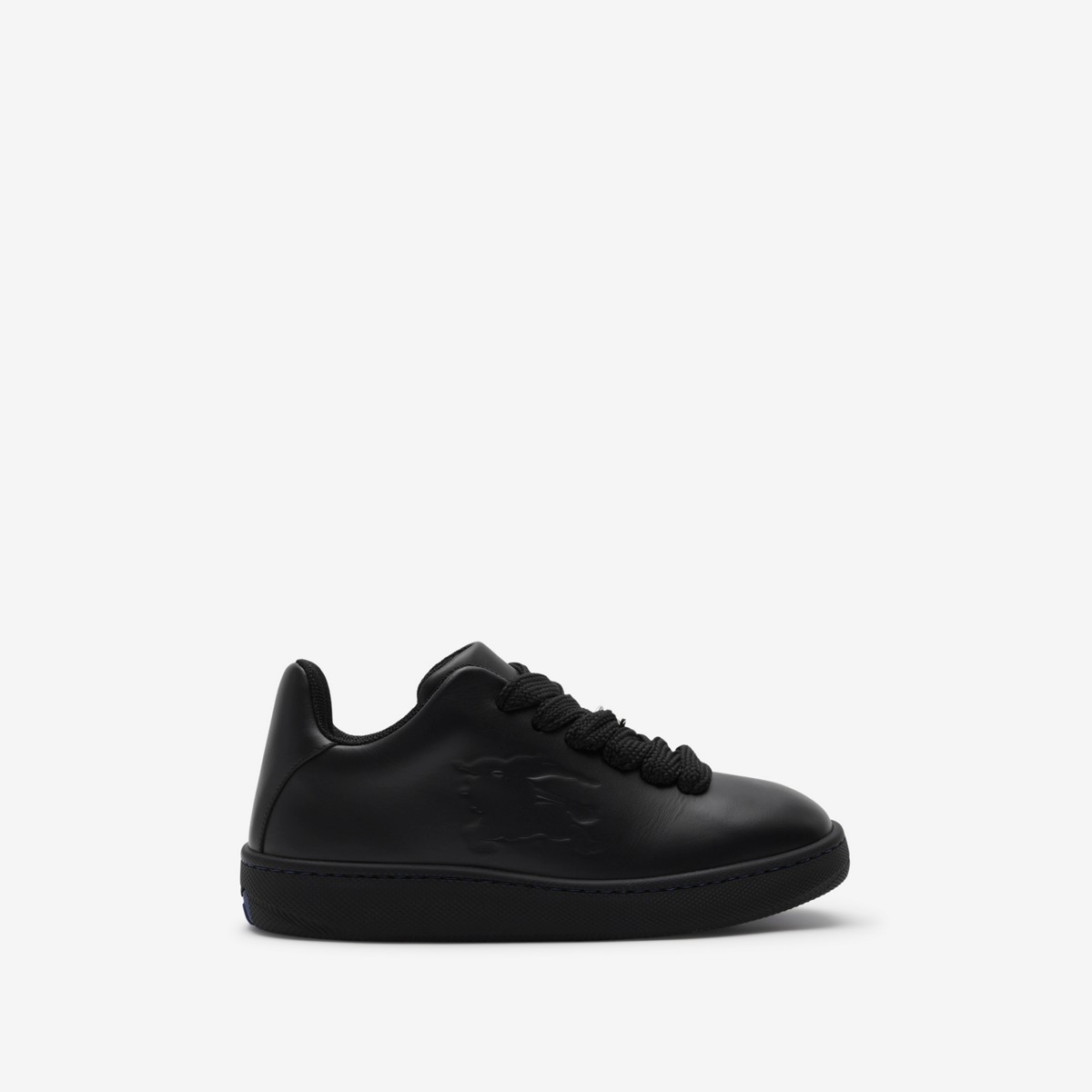 Shop Burberry Leather Box Sneakers In Black