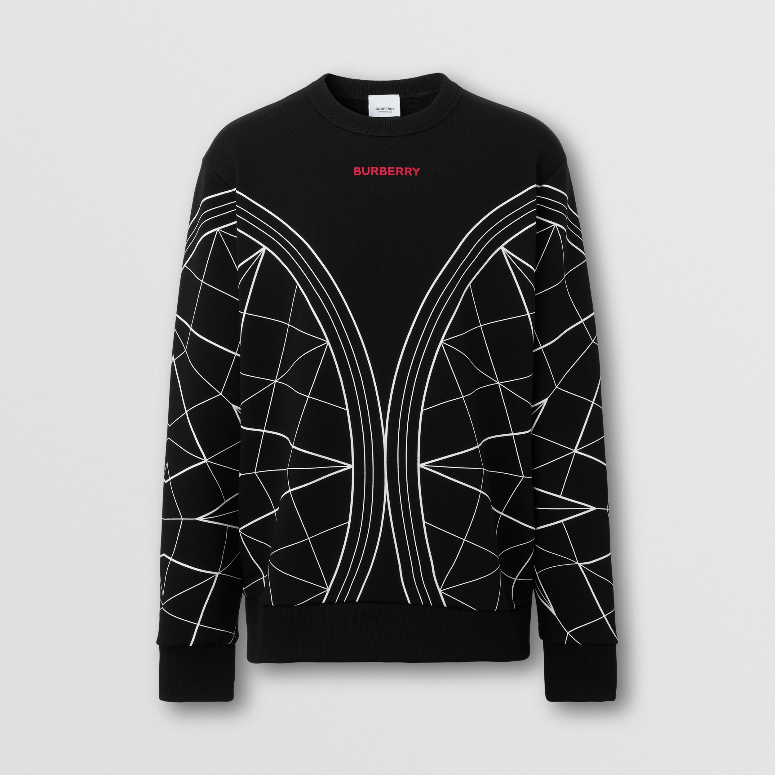 Star Print Cotton Sweatshirt in Black - Men | Burberry® Official - 4