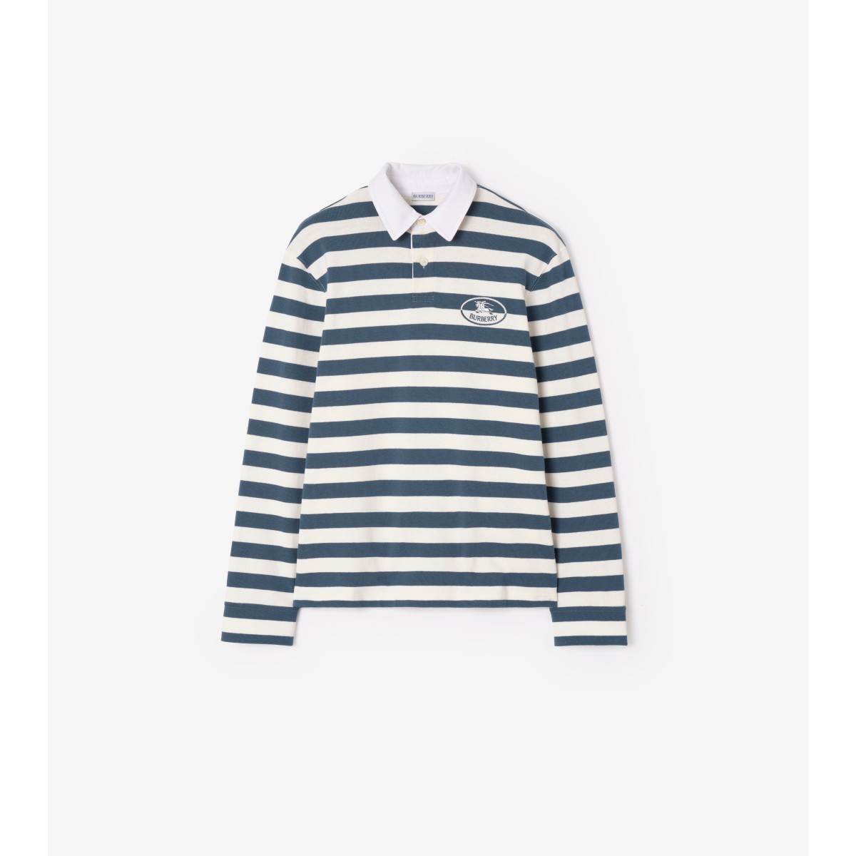 Stripe Knight Stamp Cotton Rugby Shirt