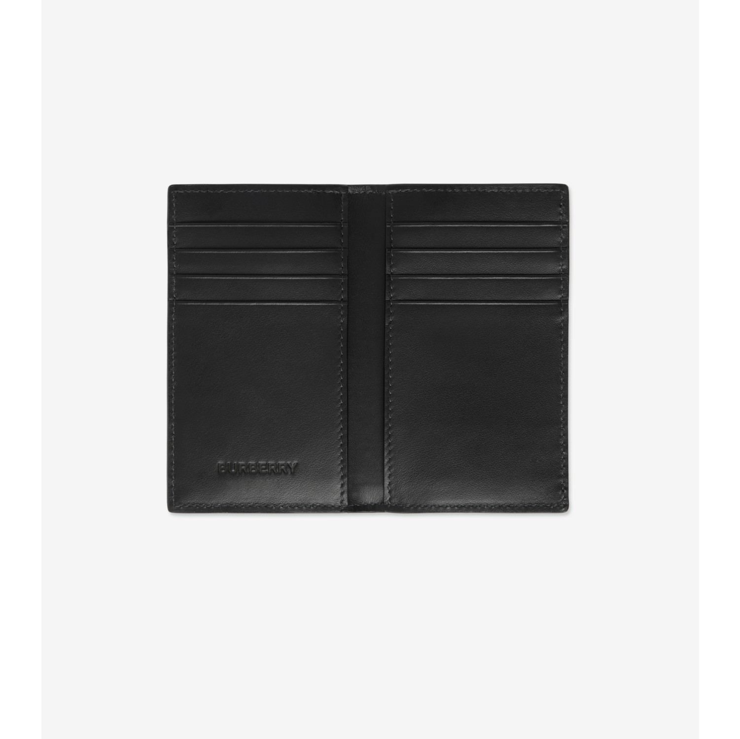 Check Folding Card Case in Charcoal - Men, Canvas | Burberry® Official