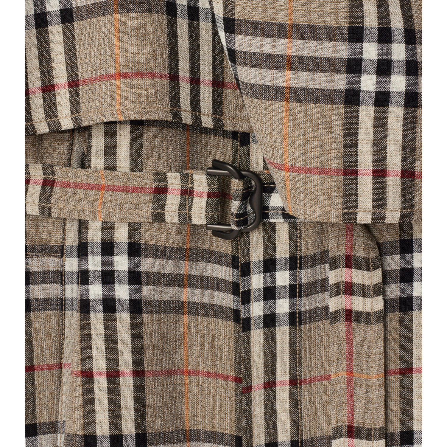 Check Silk Blend Trench Dress