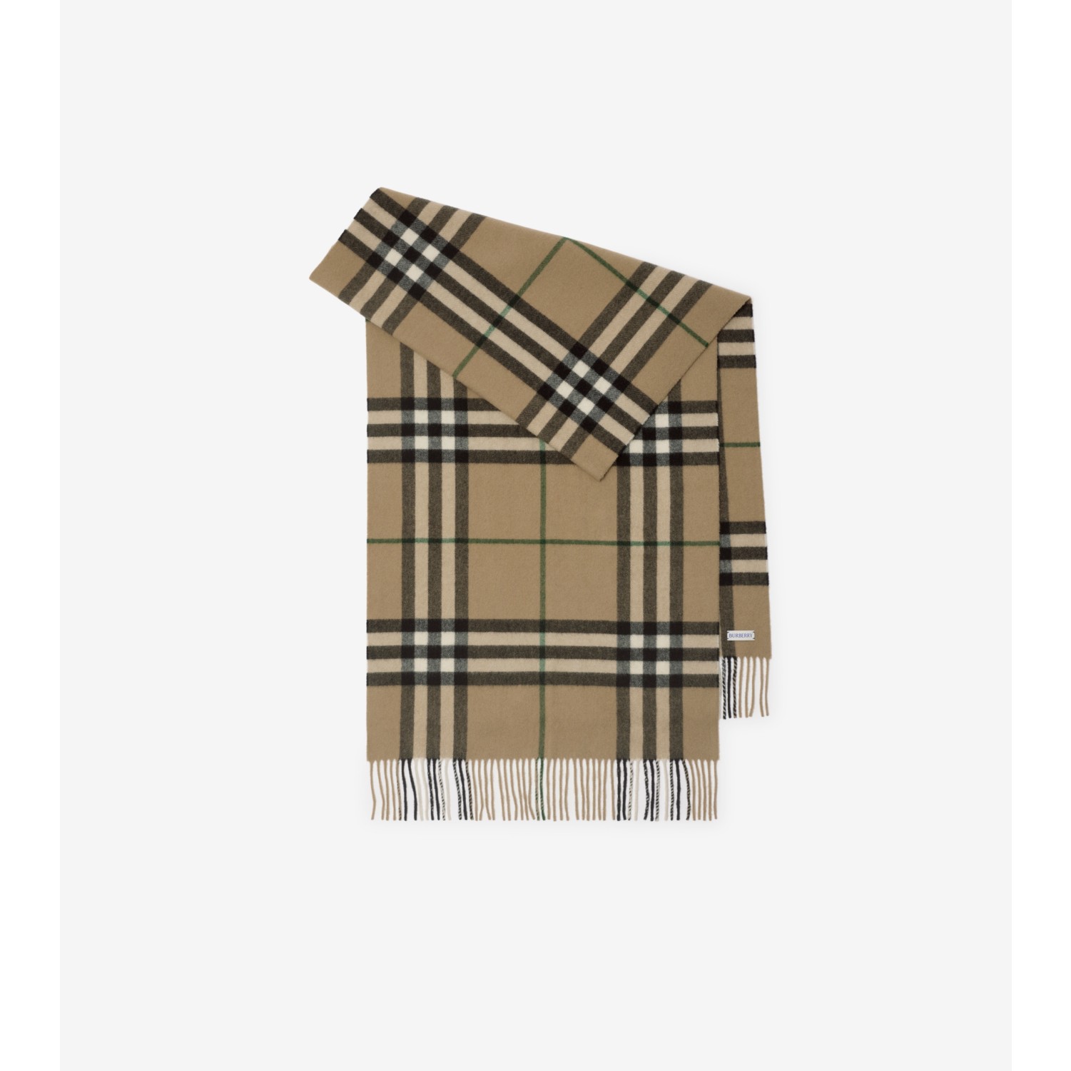 Wide Check Cashmere Scarf