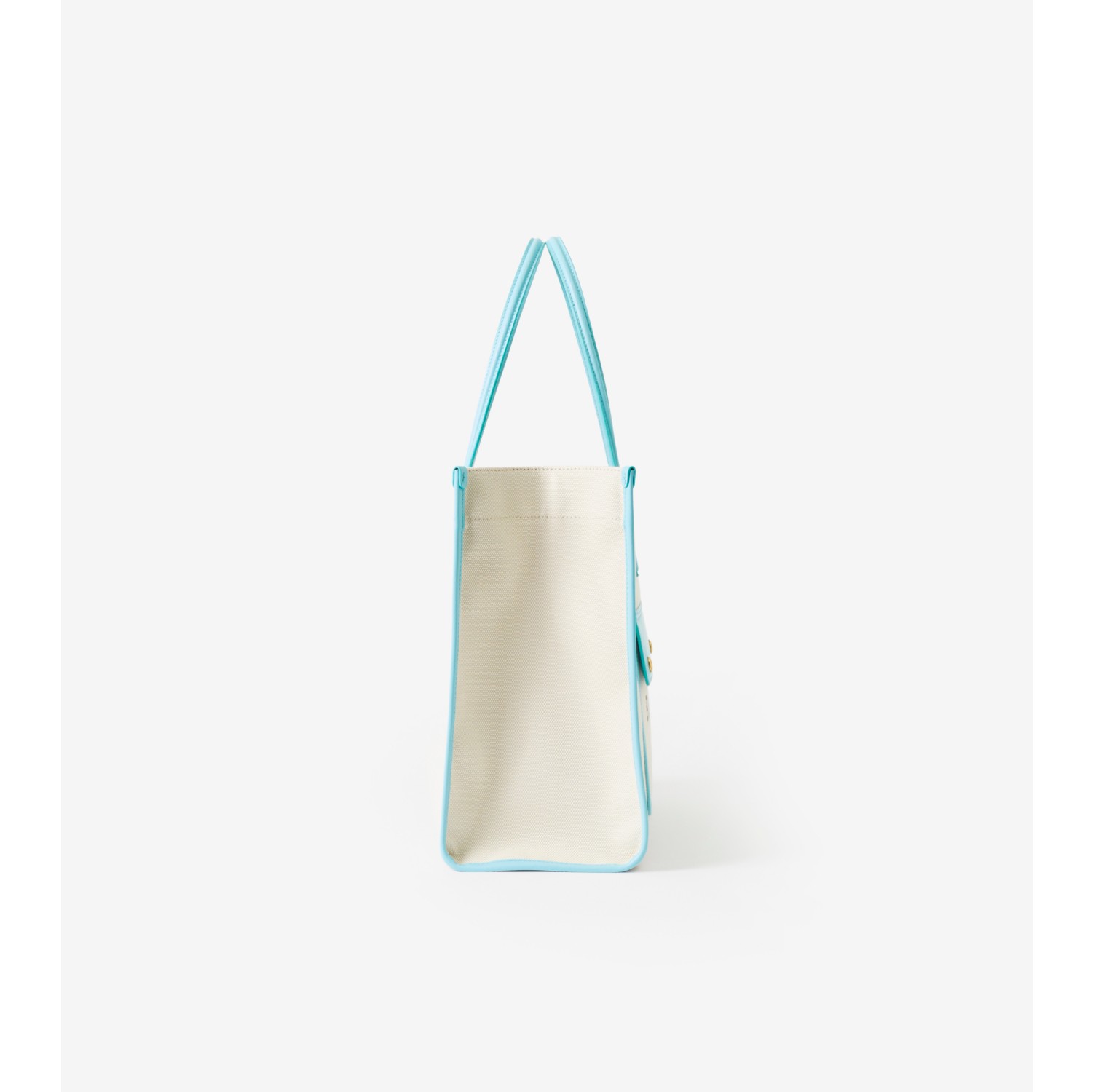 Blue Freya mini canvas and leather tote bag
