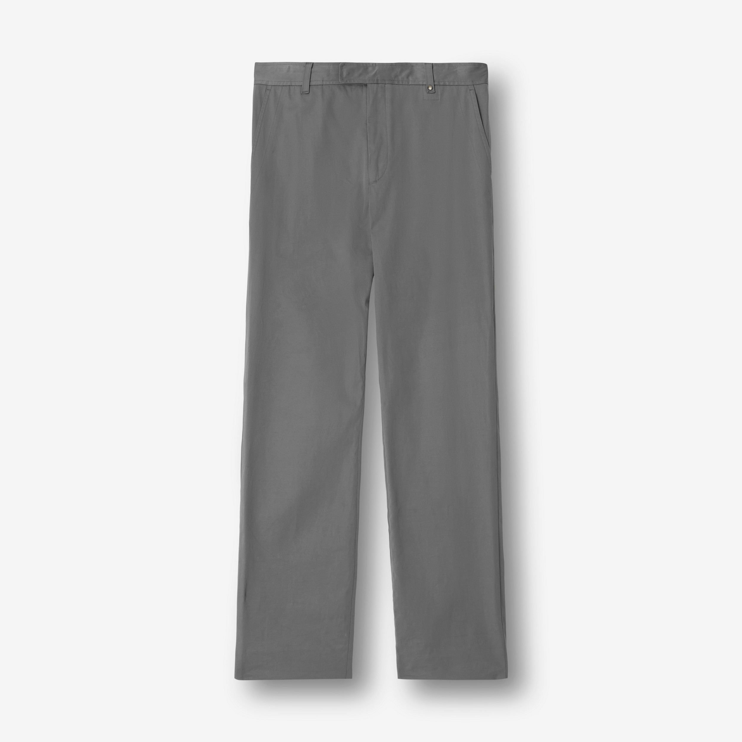 Pantalones chinos en sarga de algodón elástico con monograma (Gris Sílex) - Hombre | Burberry® oficial - 1