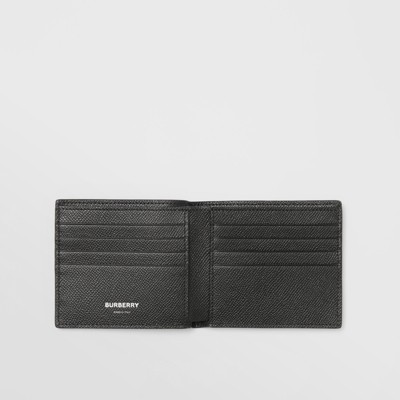 Icon Stripe Print Leather International Bifold Wallet in Black - Men |  Burberry® Official