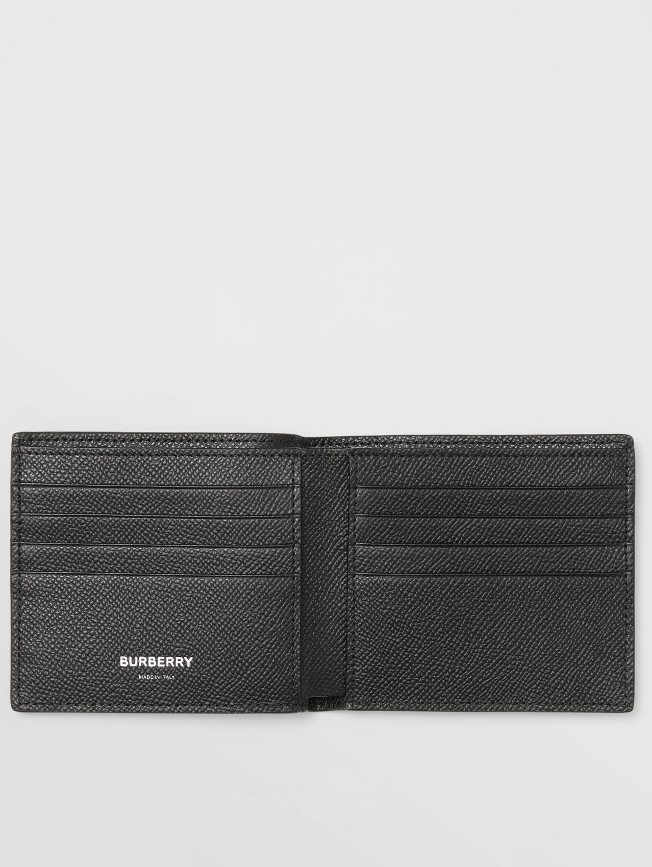 Icon Stripe Print Leather International Bifold Wallet in Black