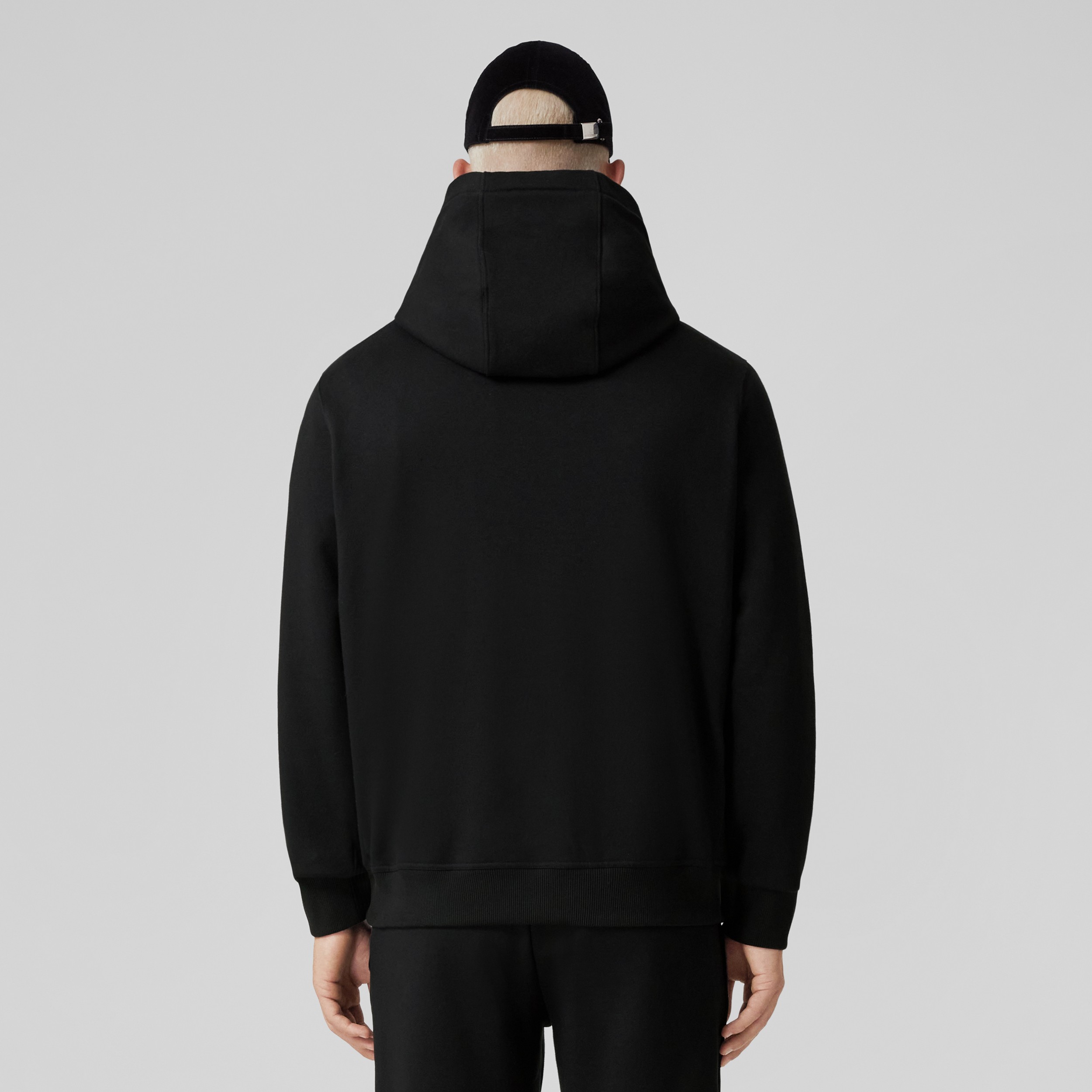 Embroidered Logo Cotton Cashmere Hoodie – Exclusive Capsule Collection in Black - Men | Burberry® Official - 3