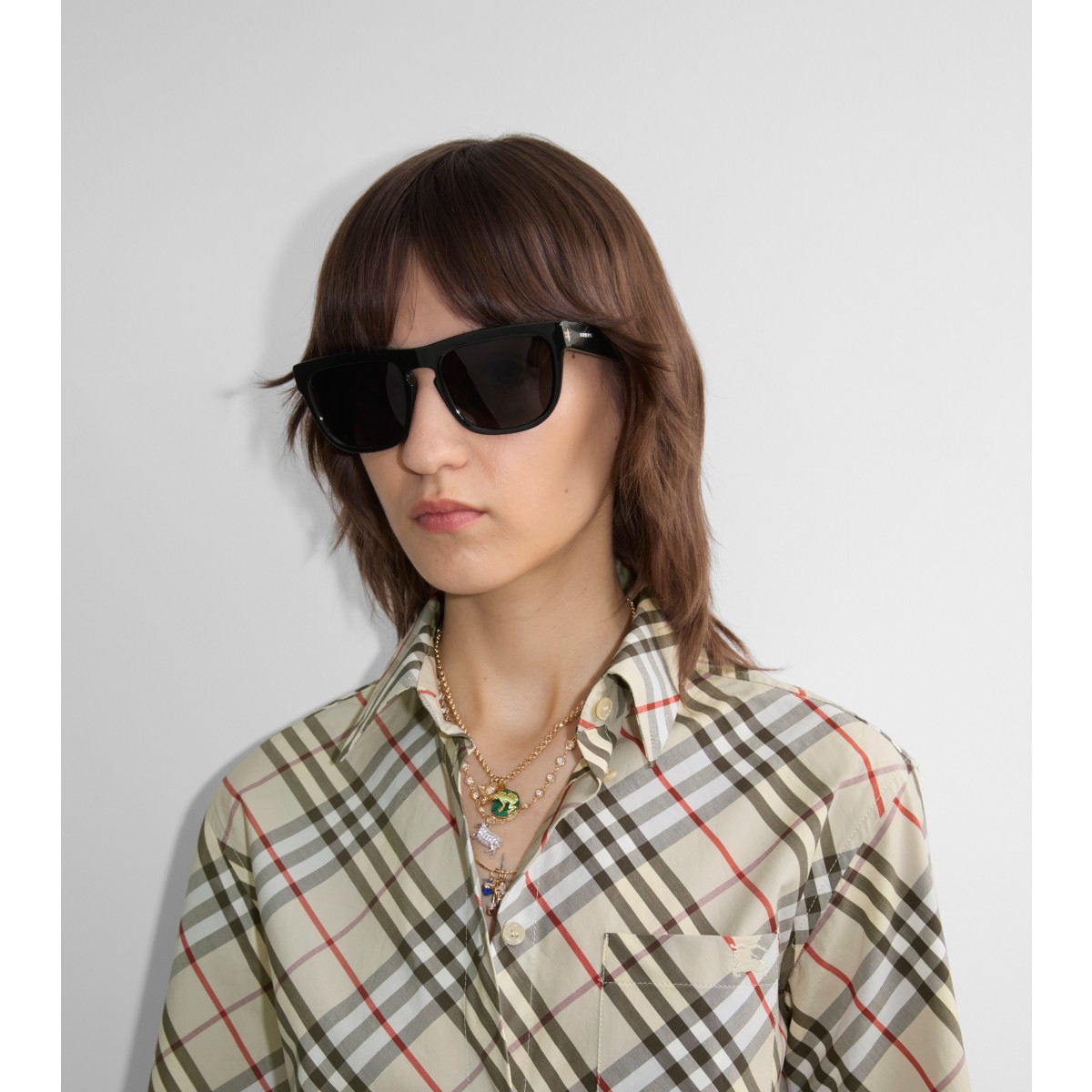  Check Square Sunglasses