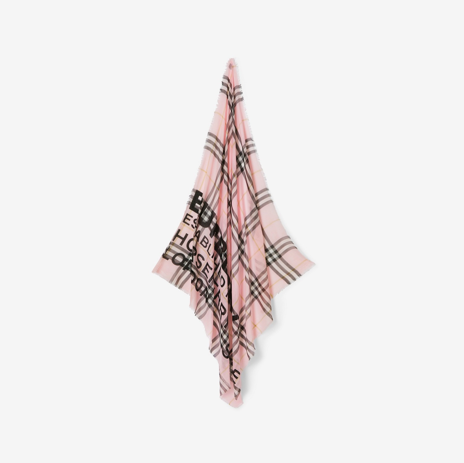 Montage Print Wool Silk Large Square Scarf in Pale Pink | Burberry® Official