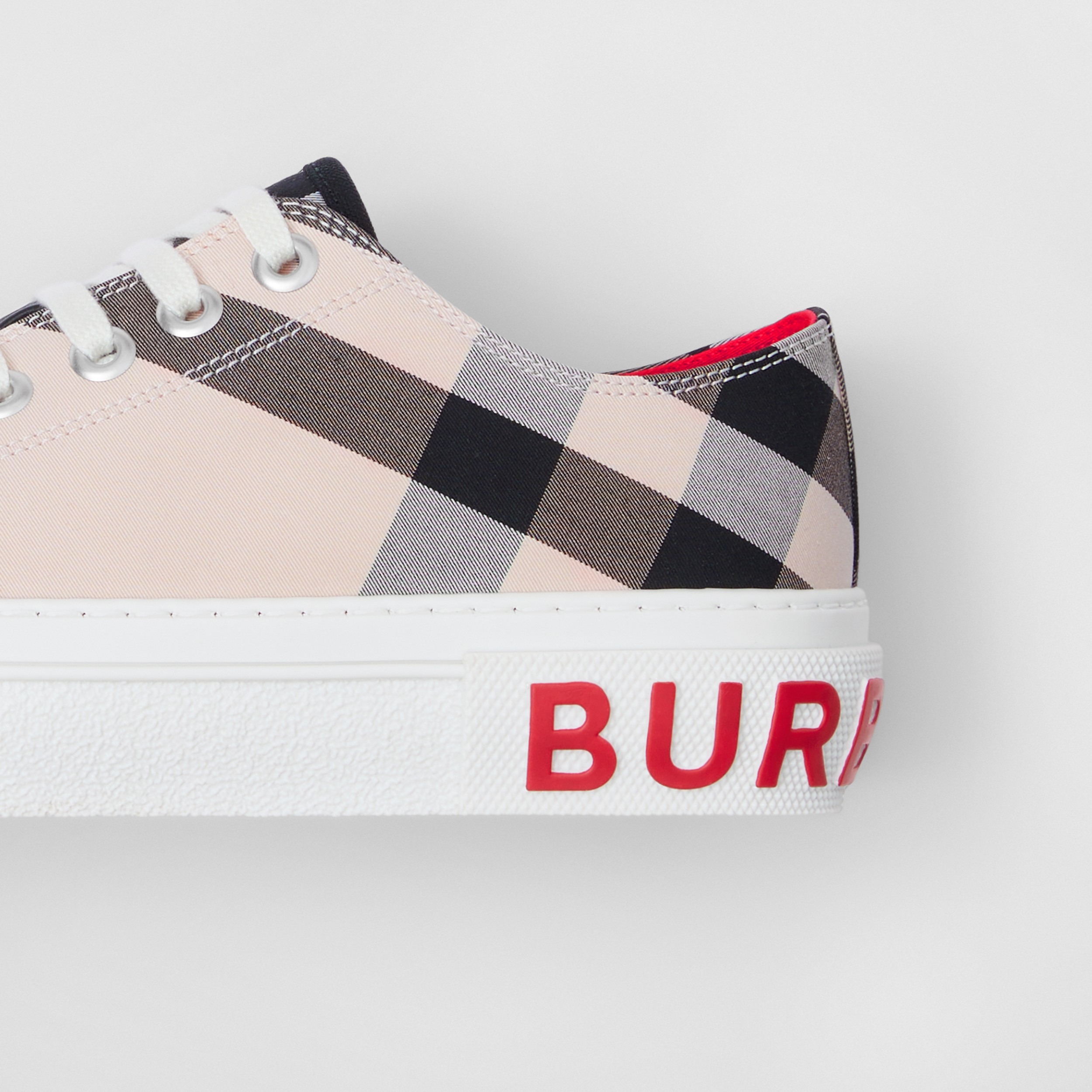 Check Cotton Sneakers in Buttermilk - Women | Burberry® Official - 4