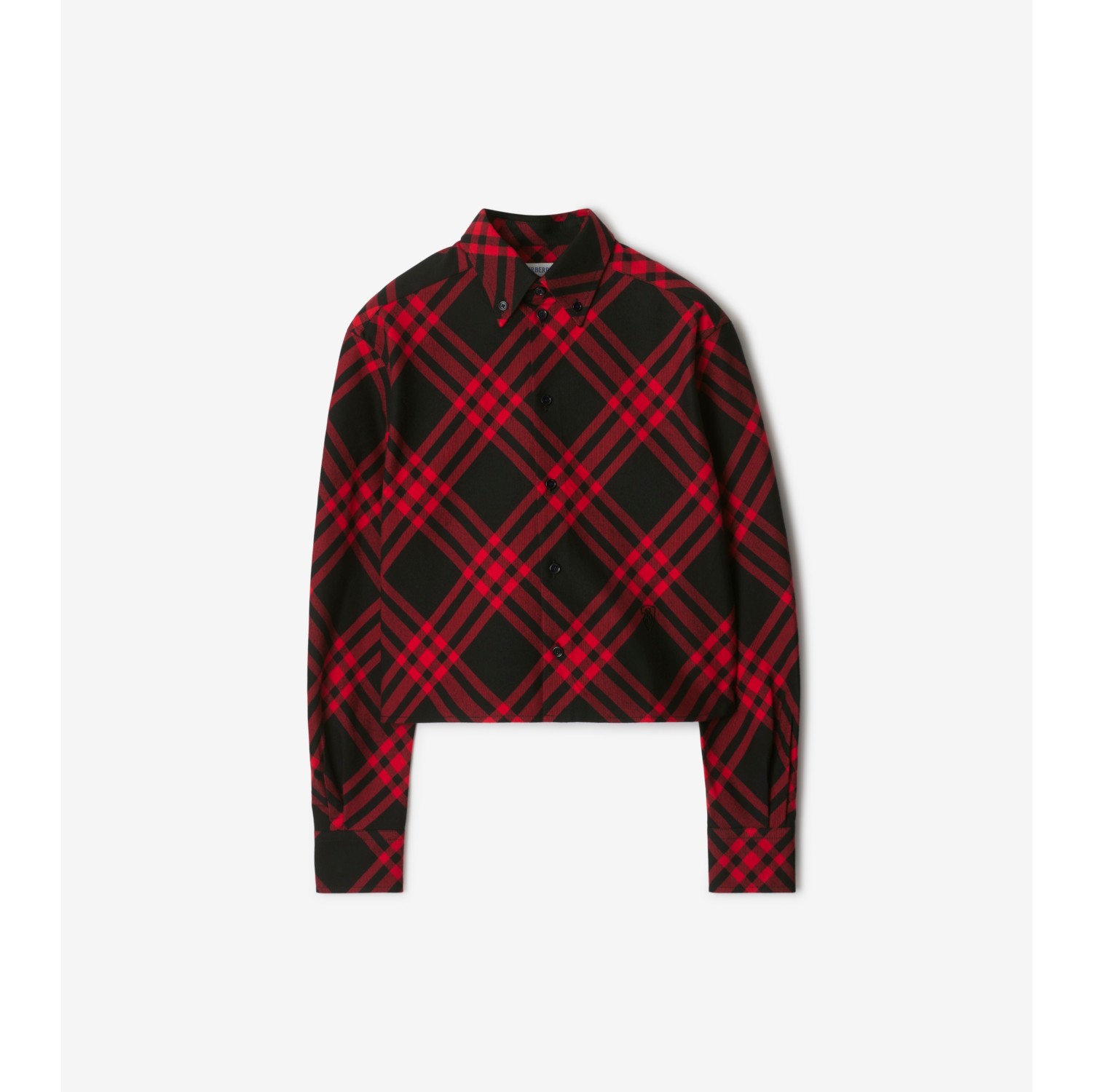 Cropped Check Cotton Shirt