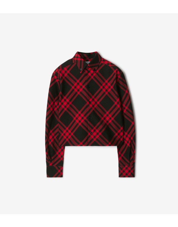 Cropped Check Cotton Shirt