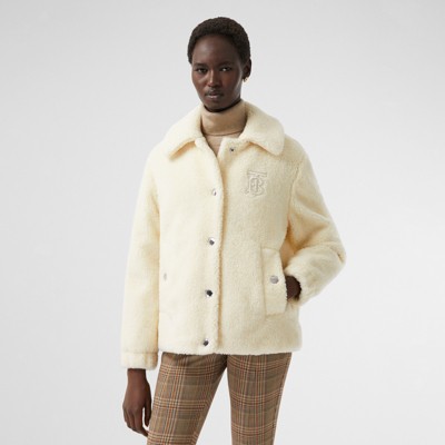 burberry monogram motif fleece jacket
