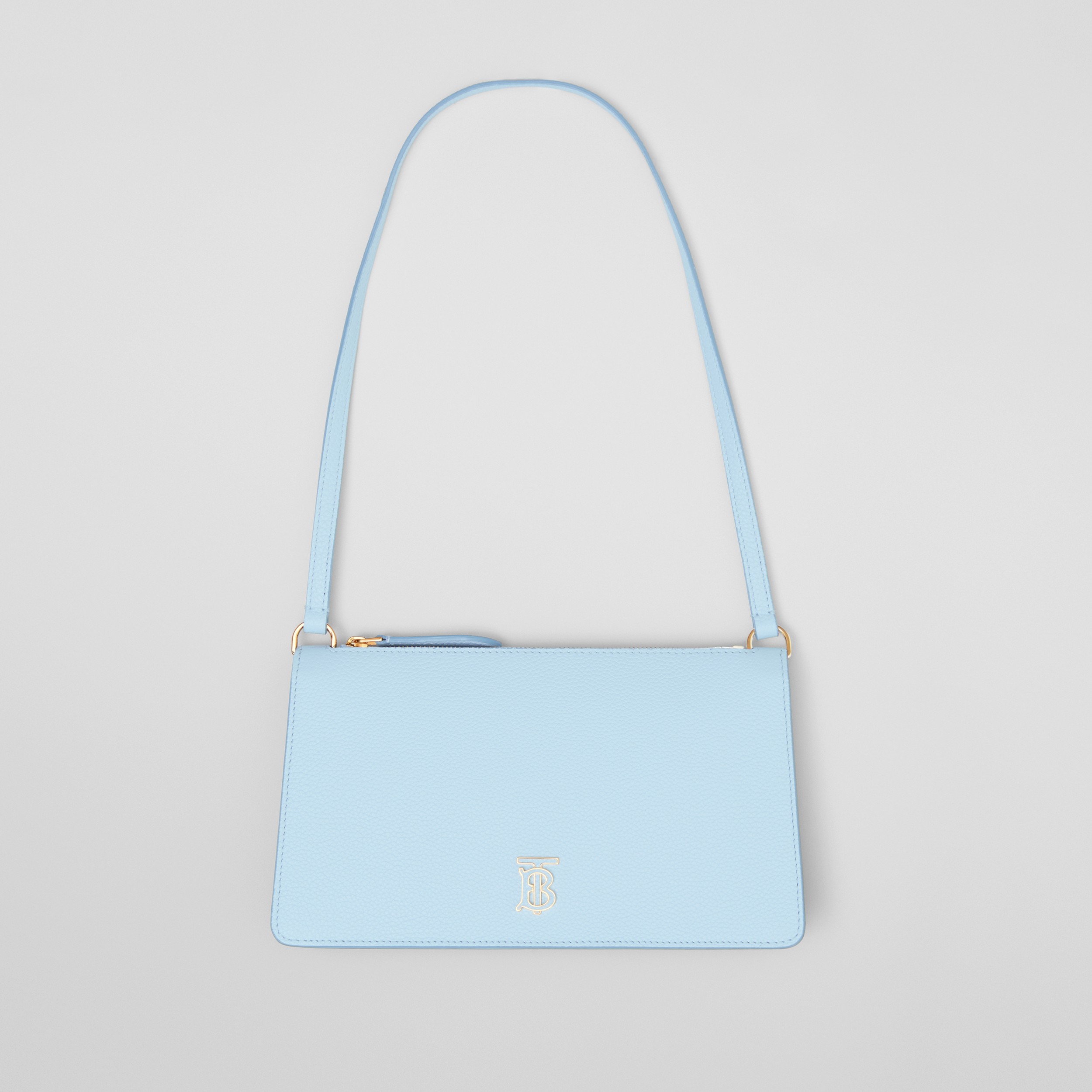 Grainy Leather Mini TB Shoulder Pouch in Pale Blue - Women | Burberry® Official - 3