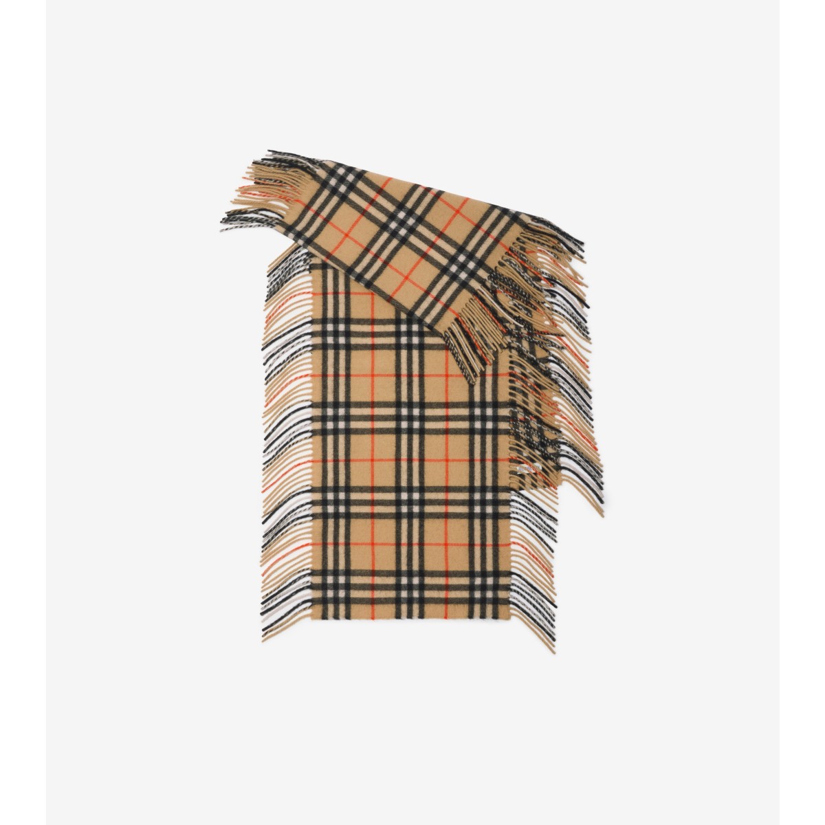 Burberry Check Cashmere Happy Scarf In Sand