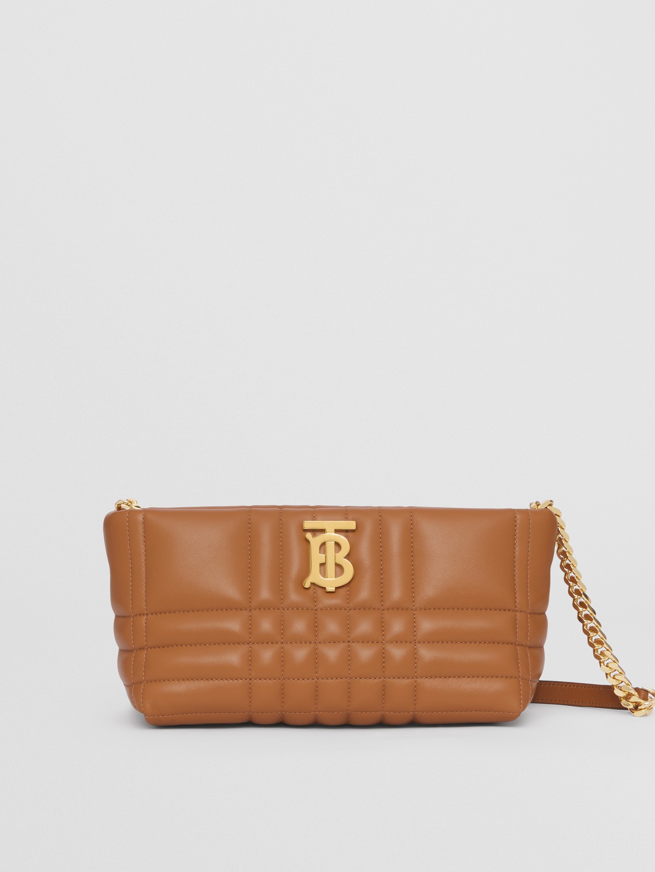 Small Quilted Lambskin Soft Lola Bag in Maple Brown