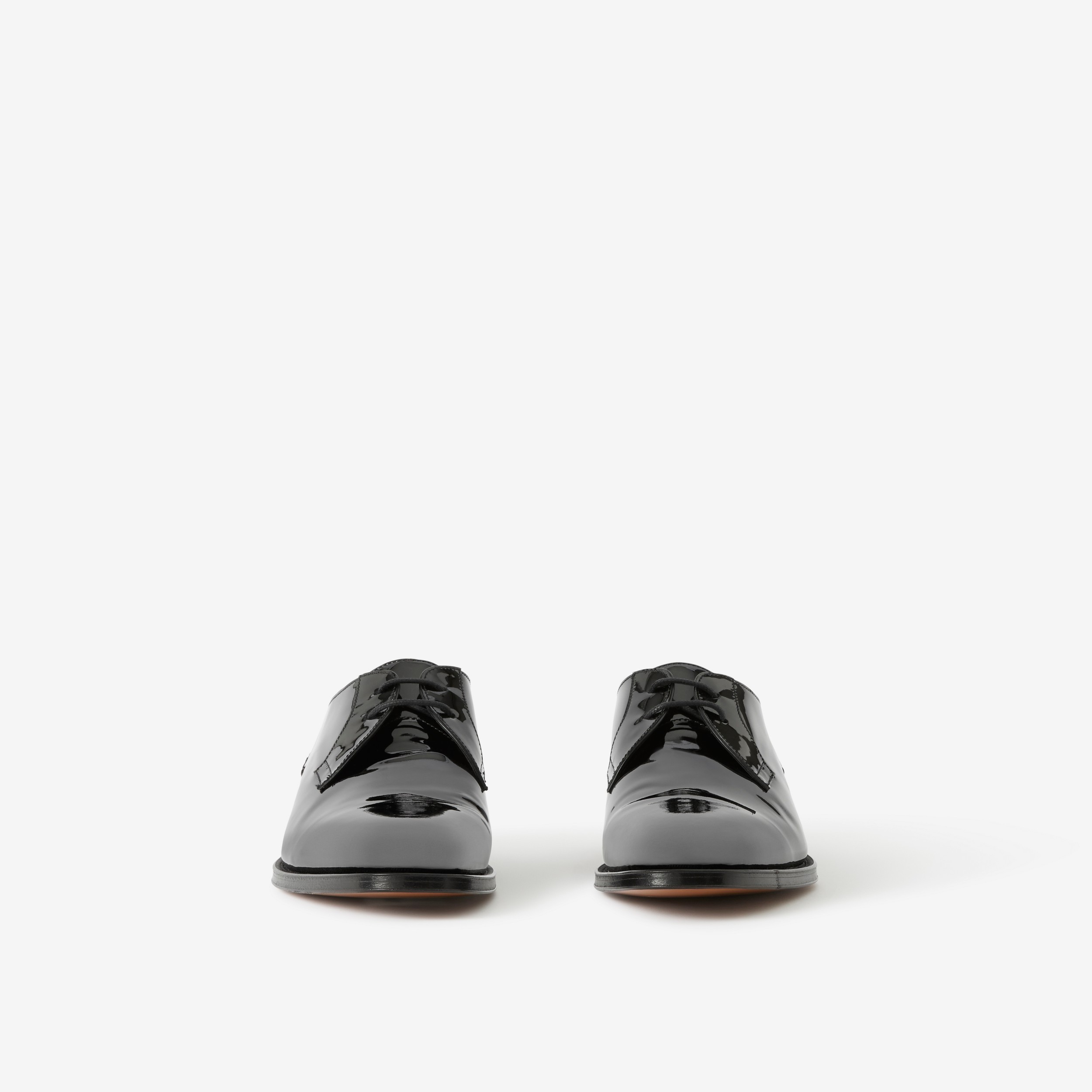 Monogram Motif Patent Leather Derby Shoes in Black - Men | Burberry® Official - 2