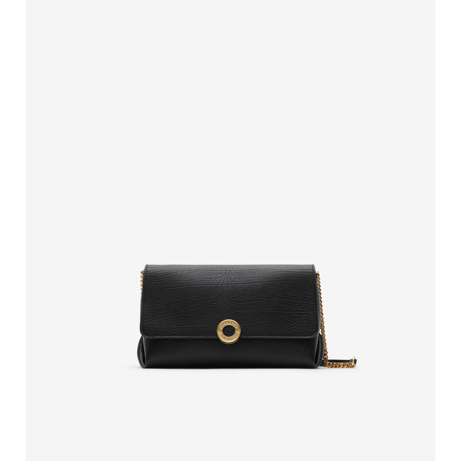 Leather Chain Strap Clutch in Black - Women | Burberry® Official