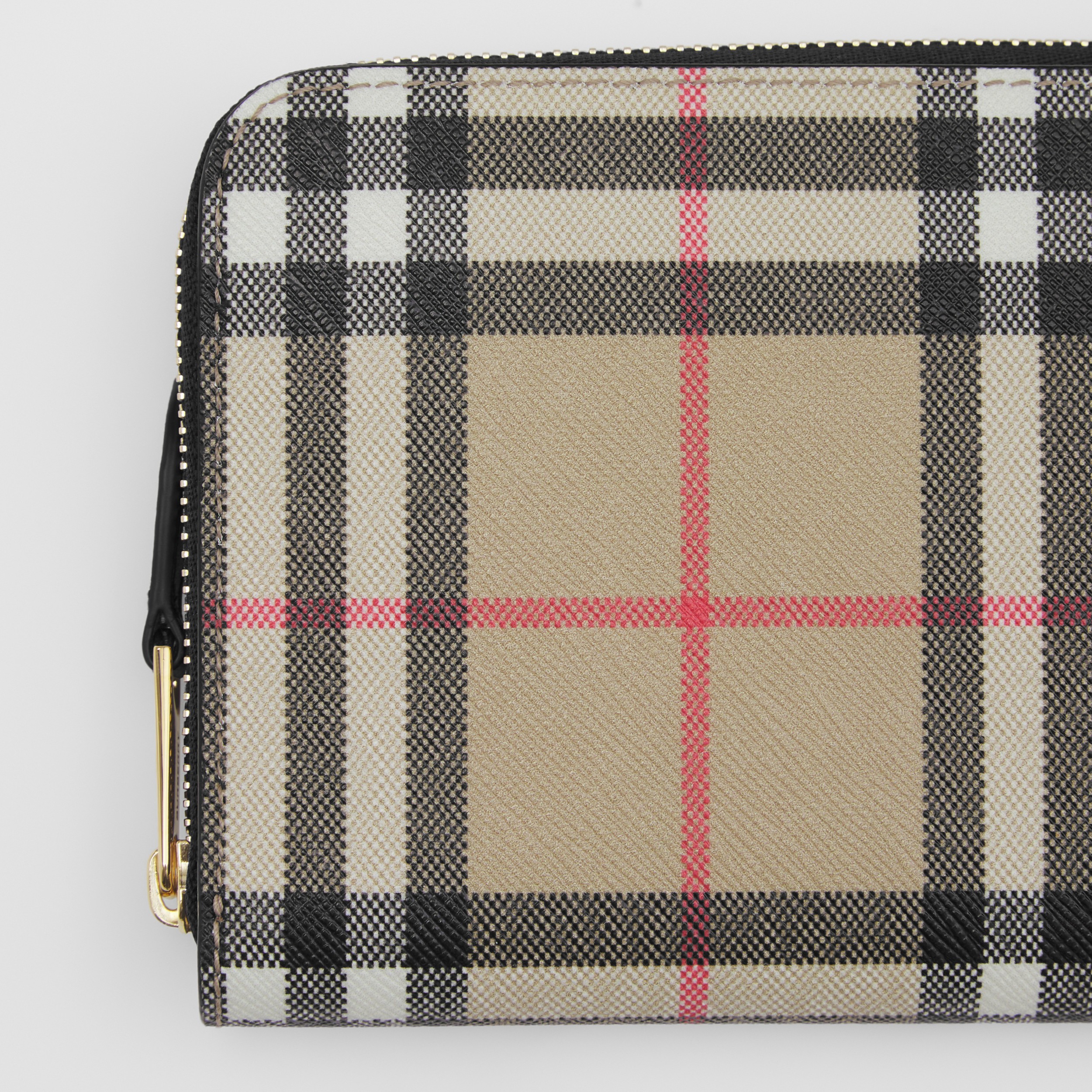 Vintage Check and Leather Ziparound Wallet in Archive Beige/black - Women | Burberry® Official - 2
