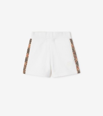 Y2K バーバリー　Burberry ホワイト ショートパンツ　白 チェックトリム コットンショーツ (ホワイト) | Burberry®公式サイト