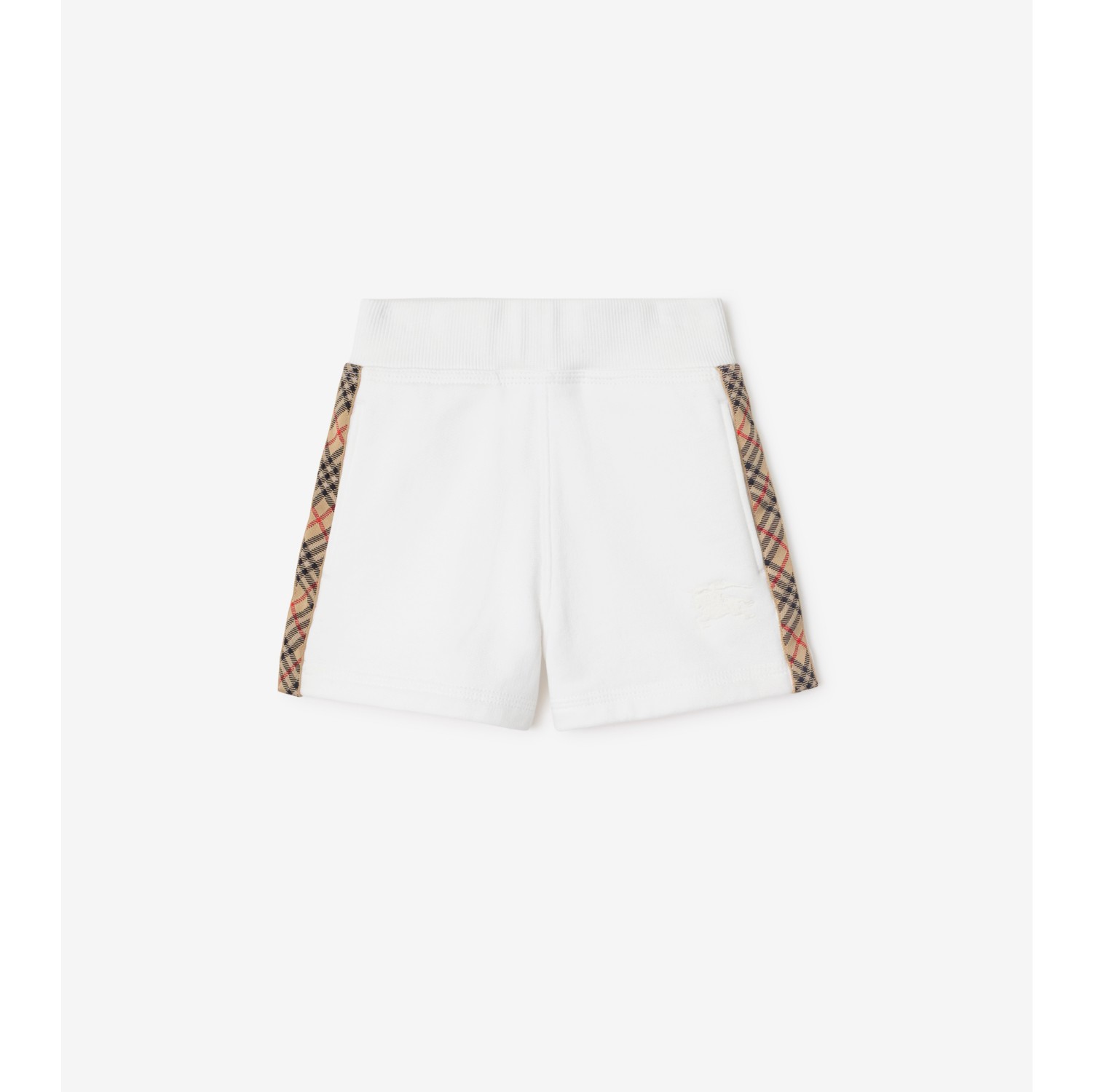 チェックトリム コットンショーツ (ホワイト) | Burberry®公式サイト