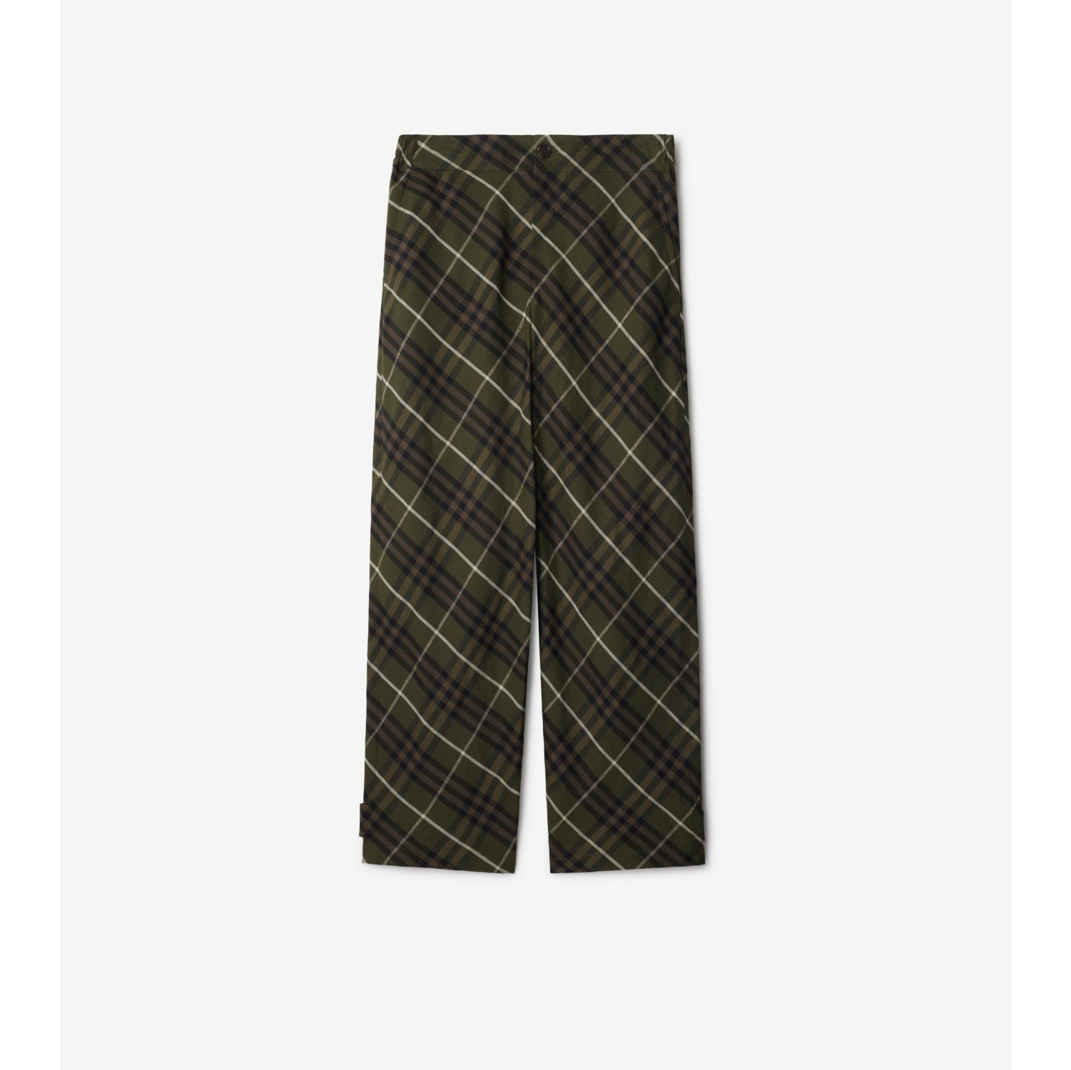 Pantaloni sartoriali in lino Check